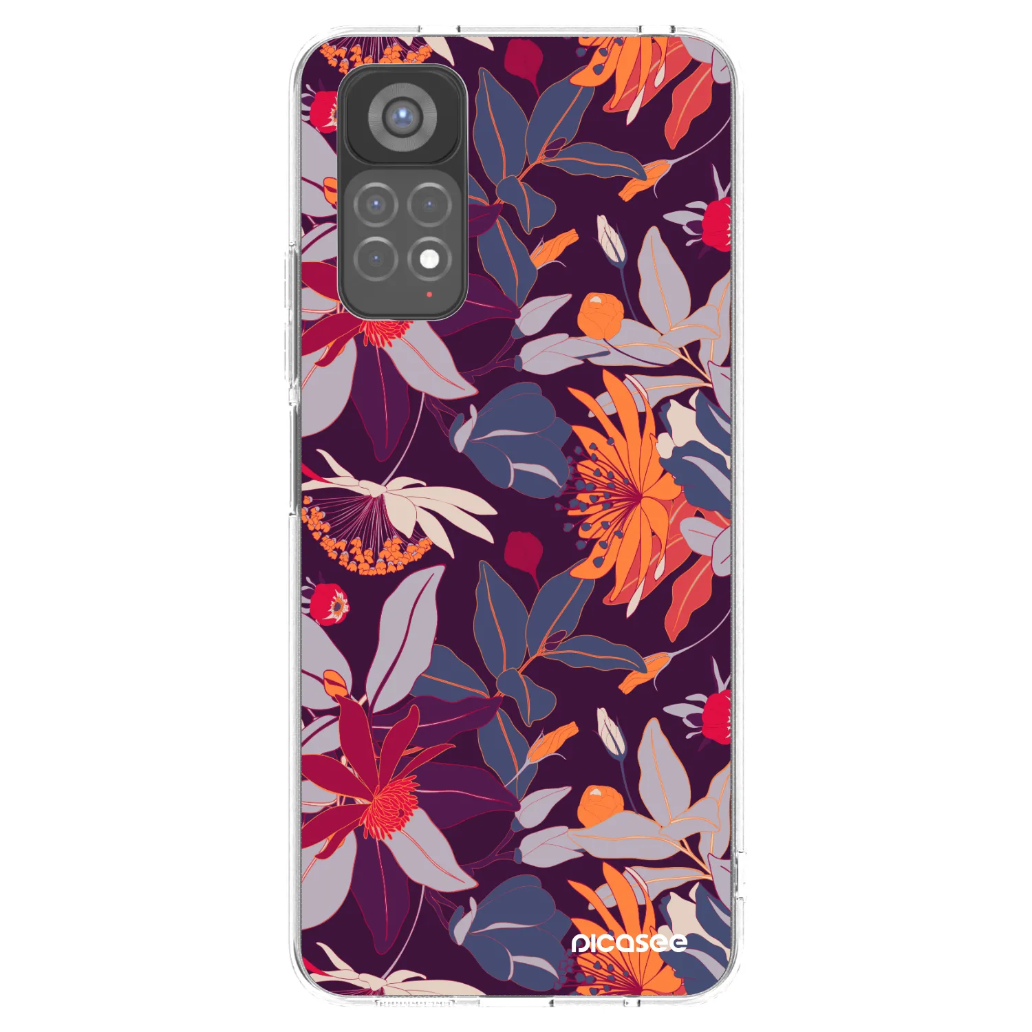 Picasee silikonski prozorni ovitek za Xiaomi Redmi Note 11S 5G - Purple Leaf