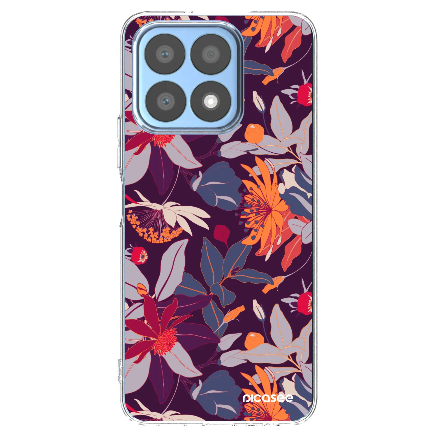 Picasee silikonski prozorni ovitek za Honor X8a - Purple Leaf
