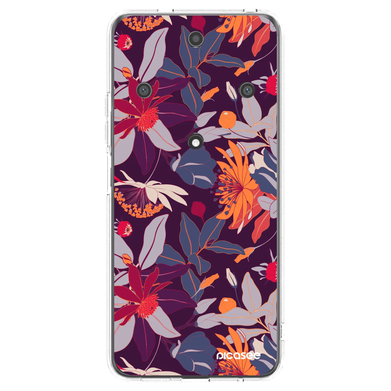 Picasee silikonski prozorni ovitek za Honor Magic5 Lite 5G - Purple Leaf