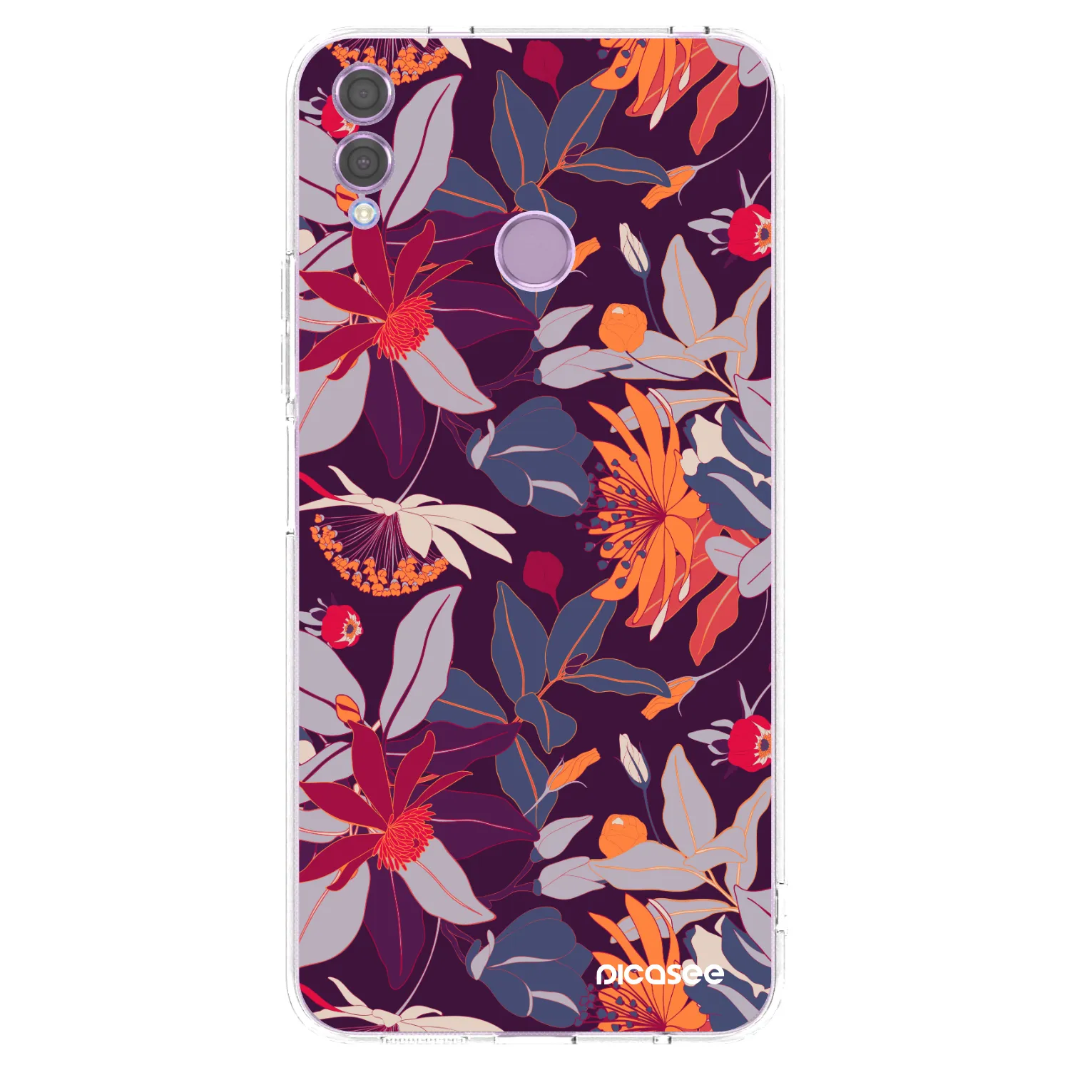 Picasee silikonski prozorni ovitek za Honor 8X - Purple Leaf