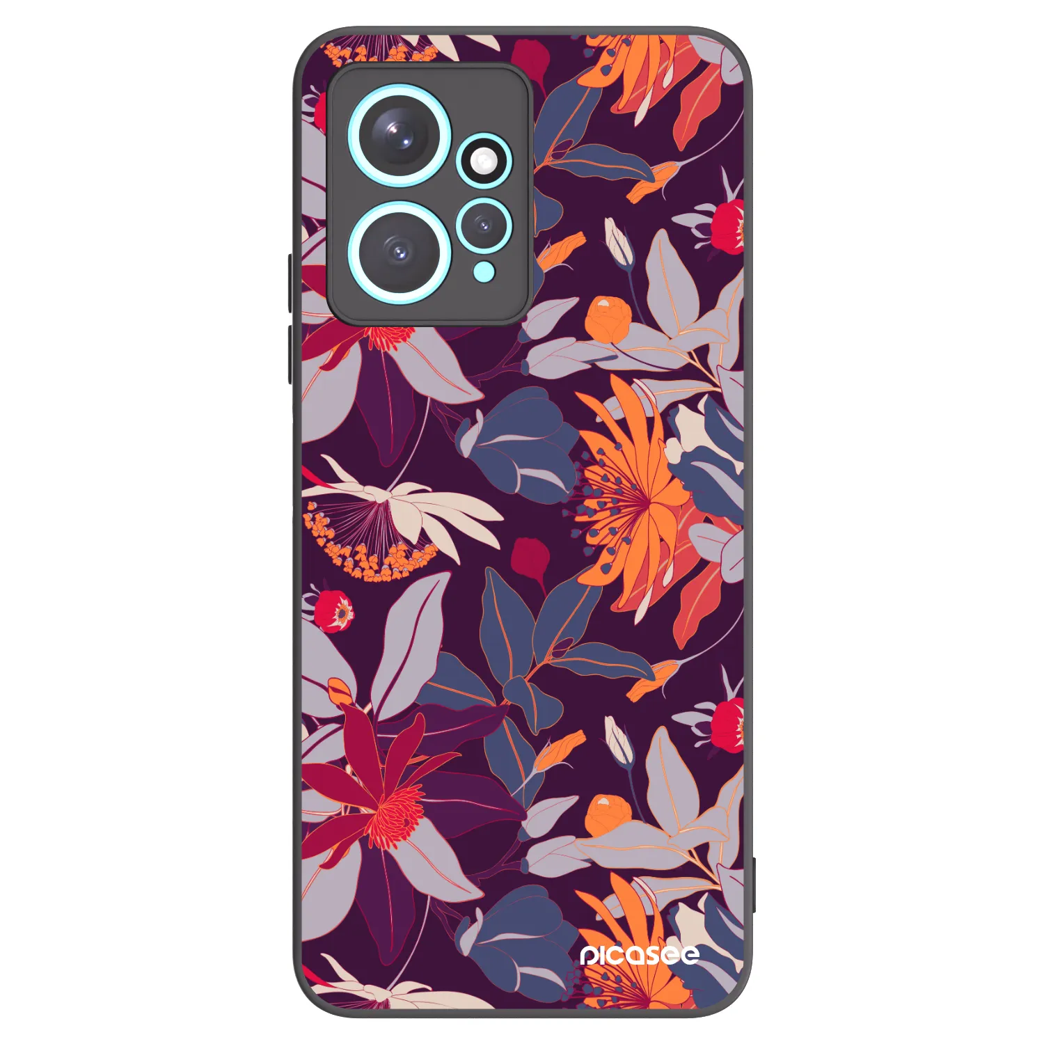Picasee silikonski črni ovitek za Xiaomi Redmi Note 12 4G - Purple Leaf