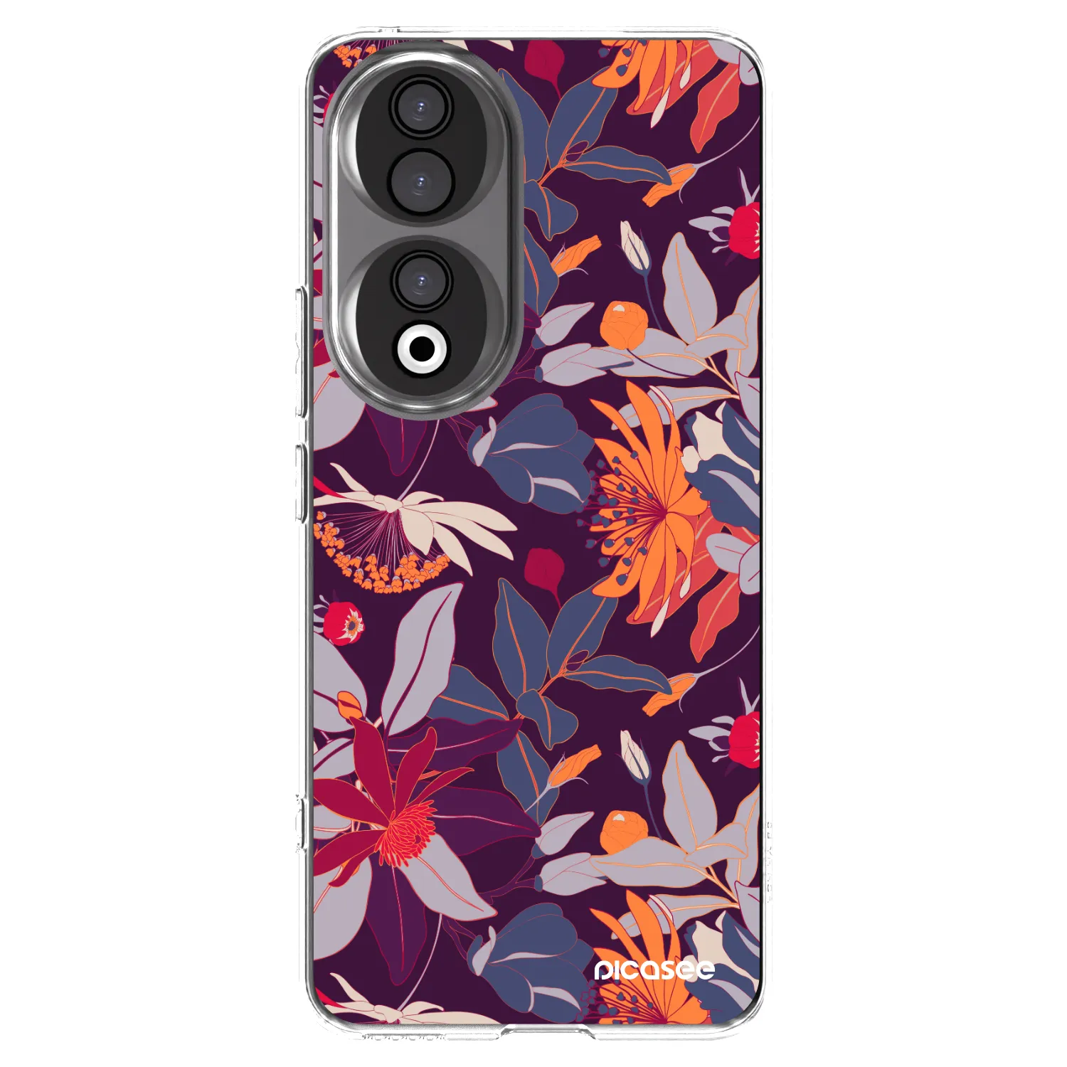 Picasee silikonski prozorni ovitek za Honor 90 5G - Purple Leaf