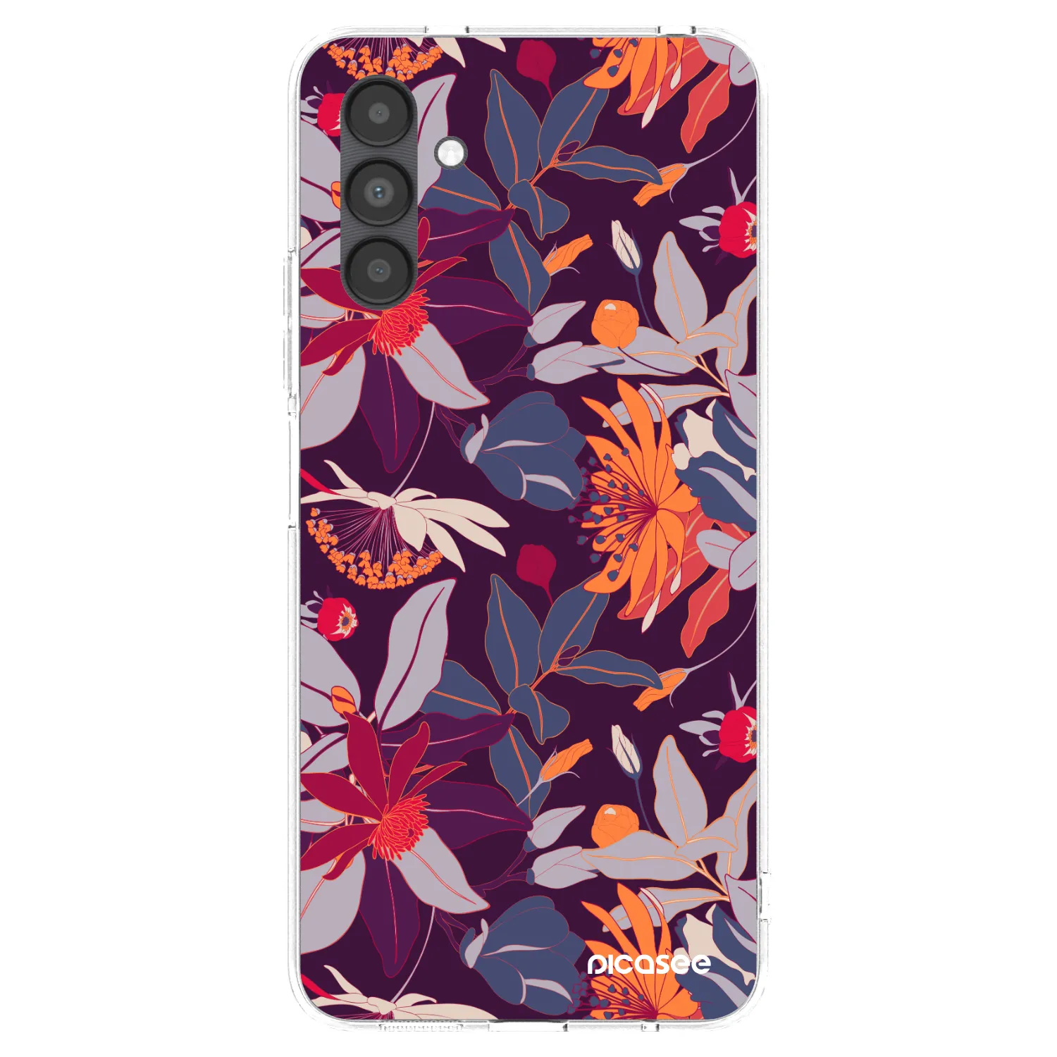 Picasee silikonski prozorni ovitek za Samsung Galaxy A04s A047F - Purple Leaf
