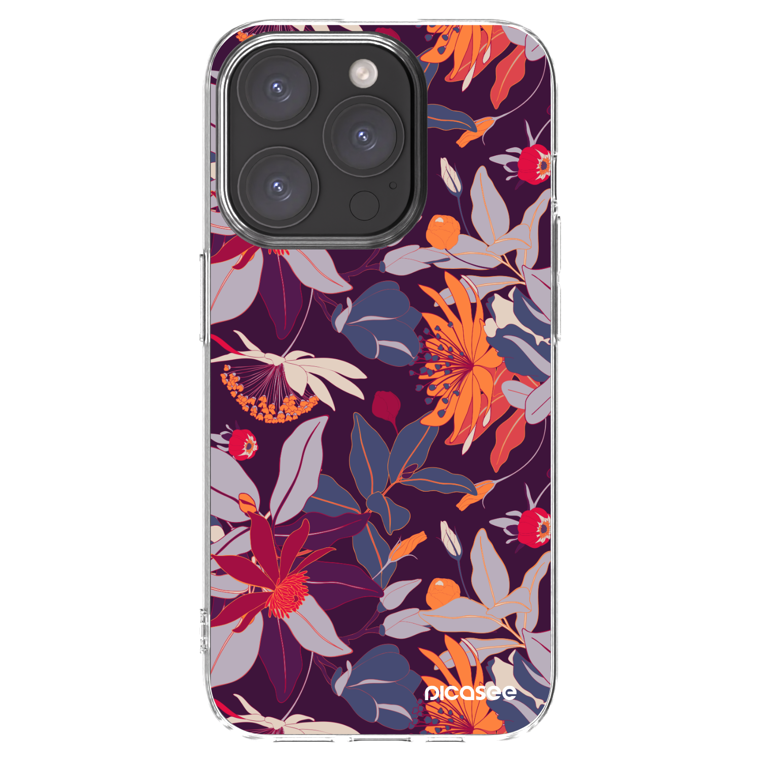 Picasee silikonski prozorni ovitek za Apple iPhone 15 Pro - Purple Leaf