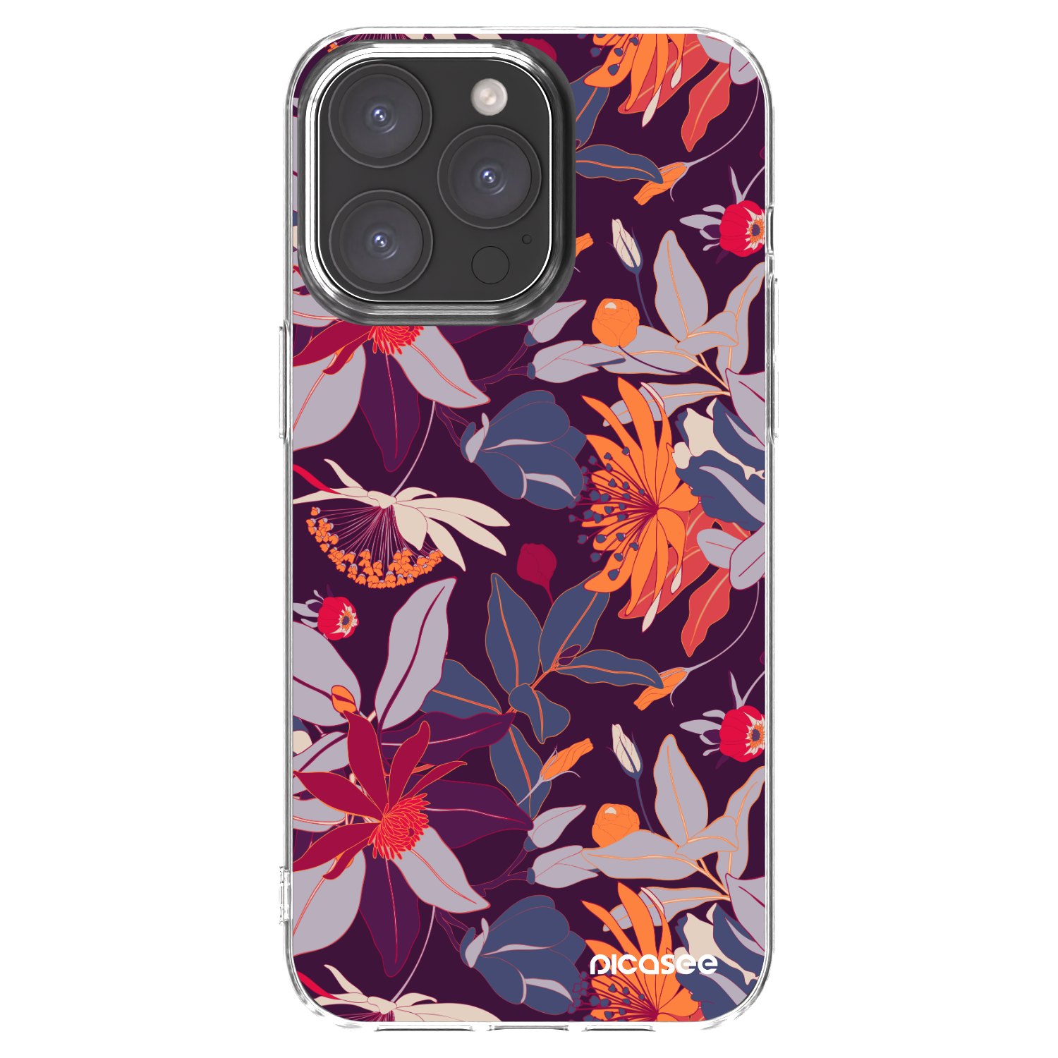 Picasee silikonski prozorni ovitek za Apple iPhone 15 Pro Max - Purple Leaf