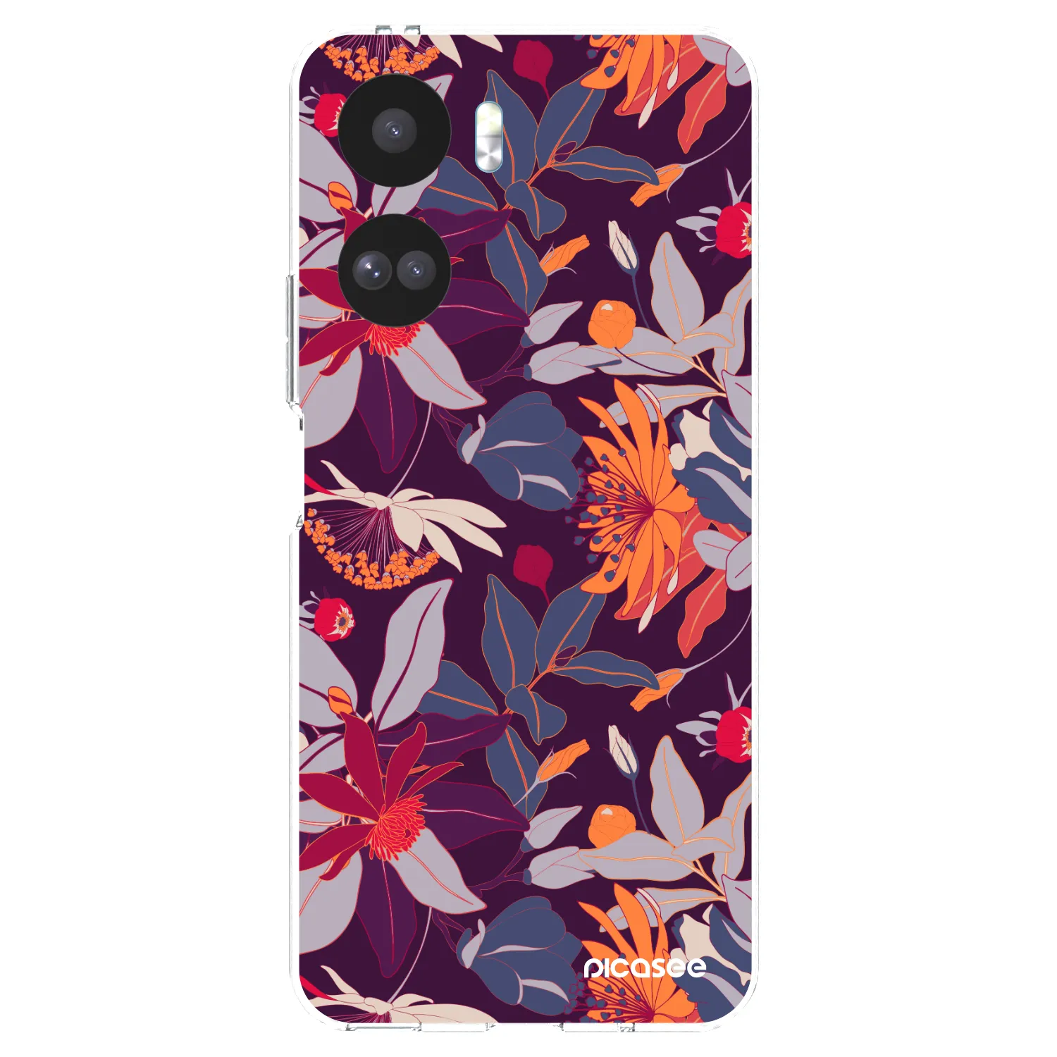Picasee silikonski prozorni ovitek za Honor 90 Lite 5G - Purple Leaf
