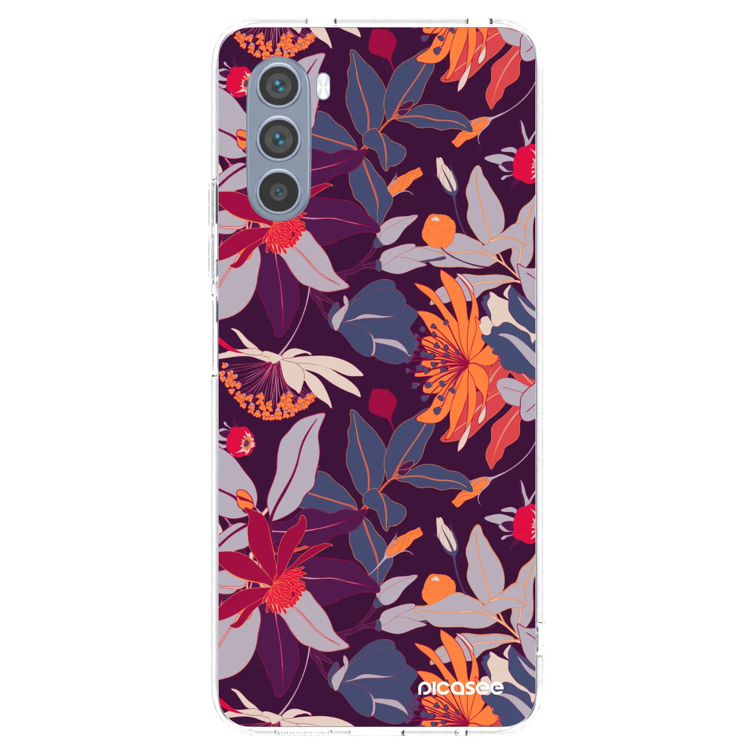 Picasee silikonski prozorni ovitek za Motorola Moto G62 - Purple Leaf