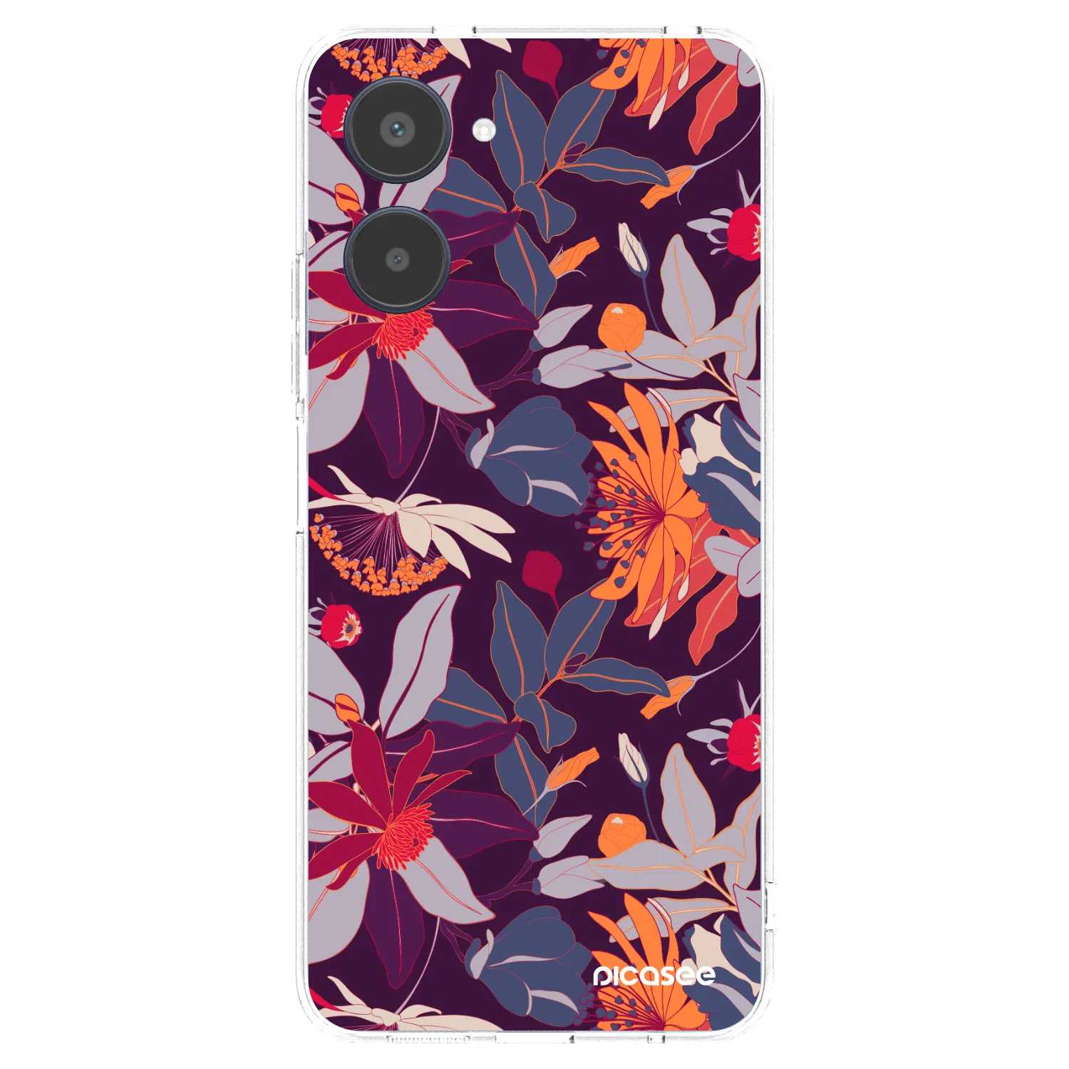 Picasee silikonski prozorni ovitek za Realme 10 4G - Purple Leaf