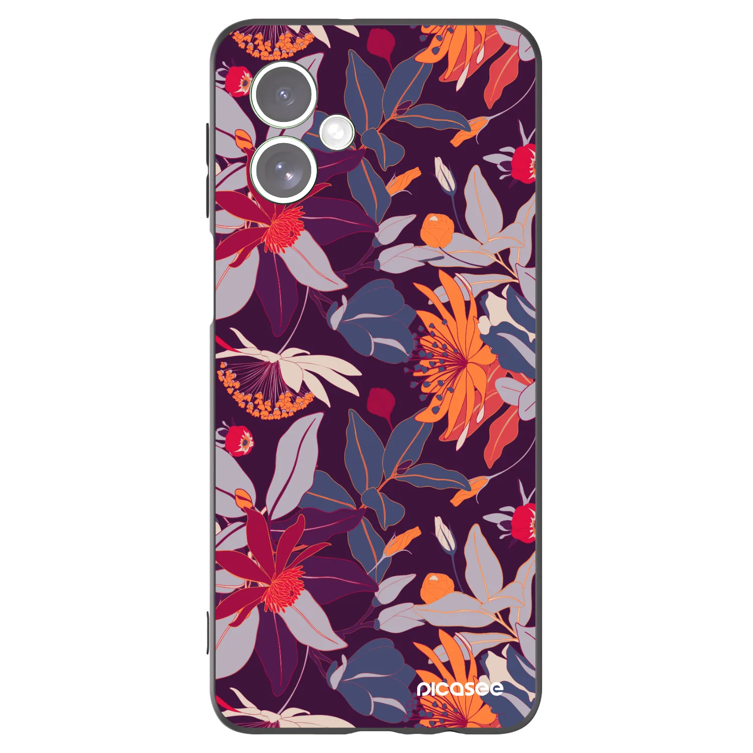 Picasee silikonski črni ovitek za Motorola Moto G54 5G - Purple Leaf