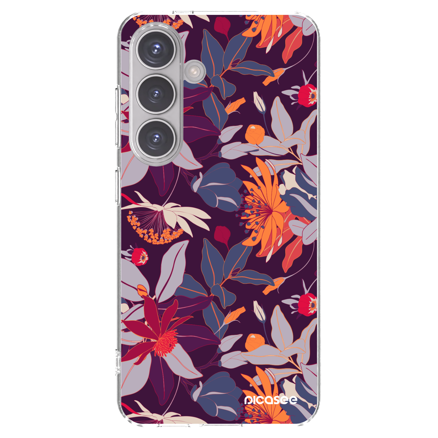 Picasee silikonski prozorni ovitek za Samsung Galaxy S24 S921B 5G - Purple Leaf