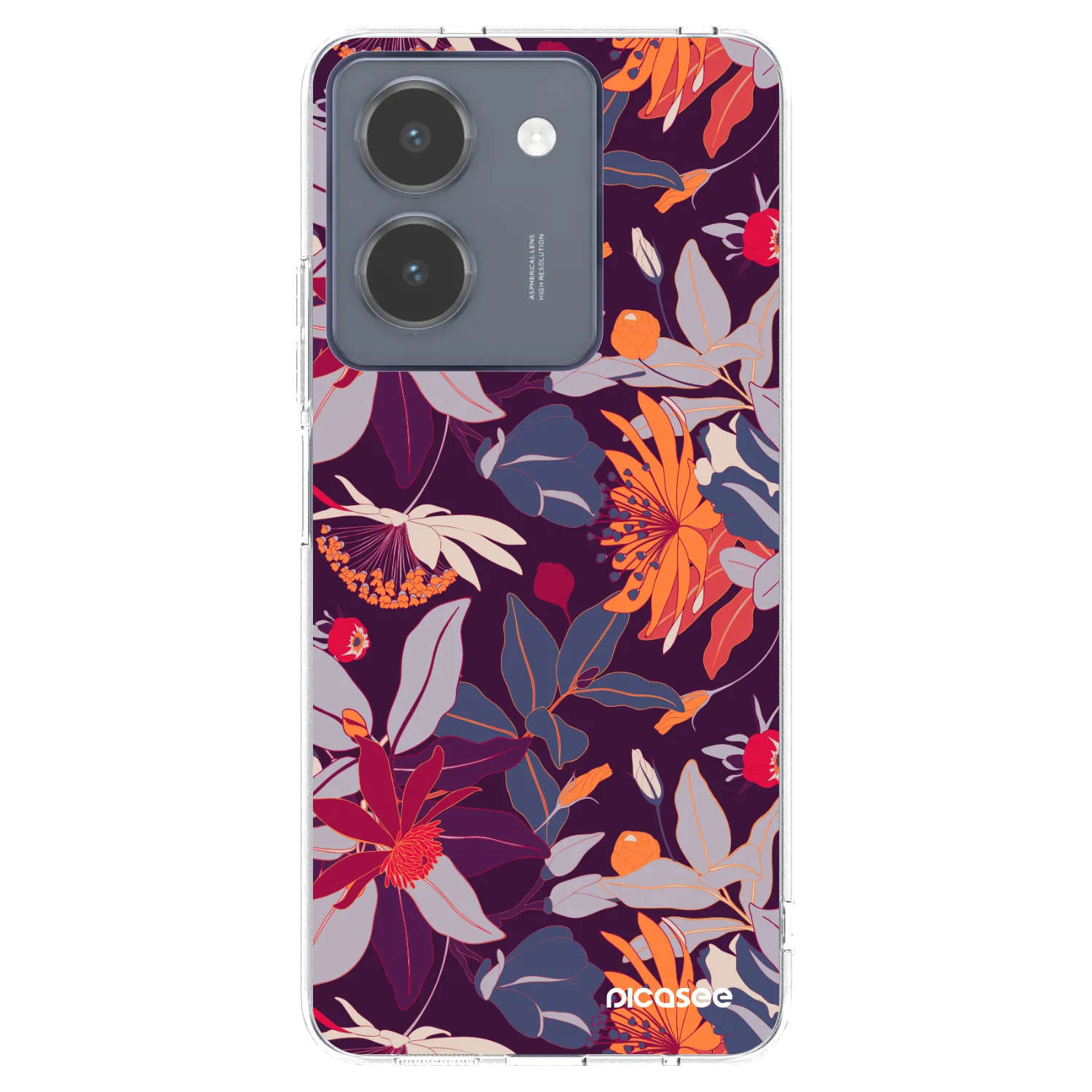 Picasee silikonski prozorni ovitek za Vivo Y36 4G - Purple Leaf