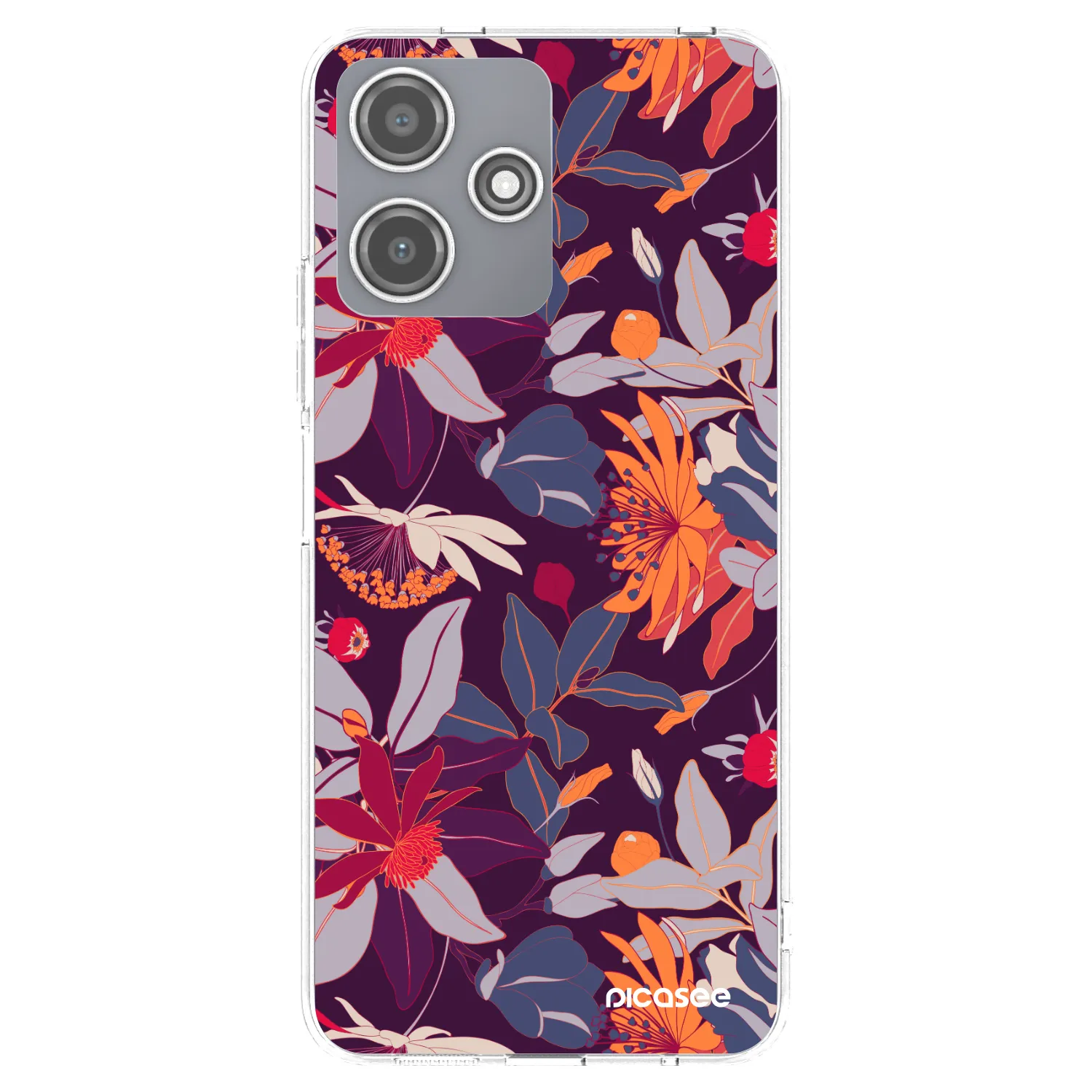 Picasee silikonski prozorni ovitek za Xiaomi Redmi 12 5G - Purple Leaf