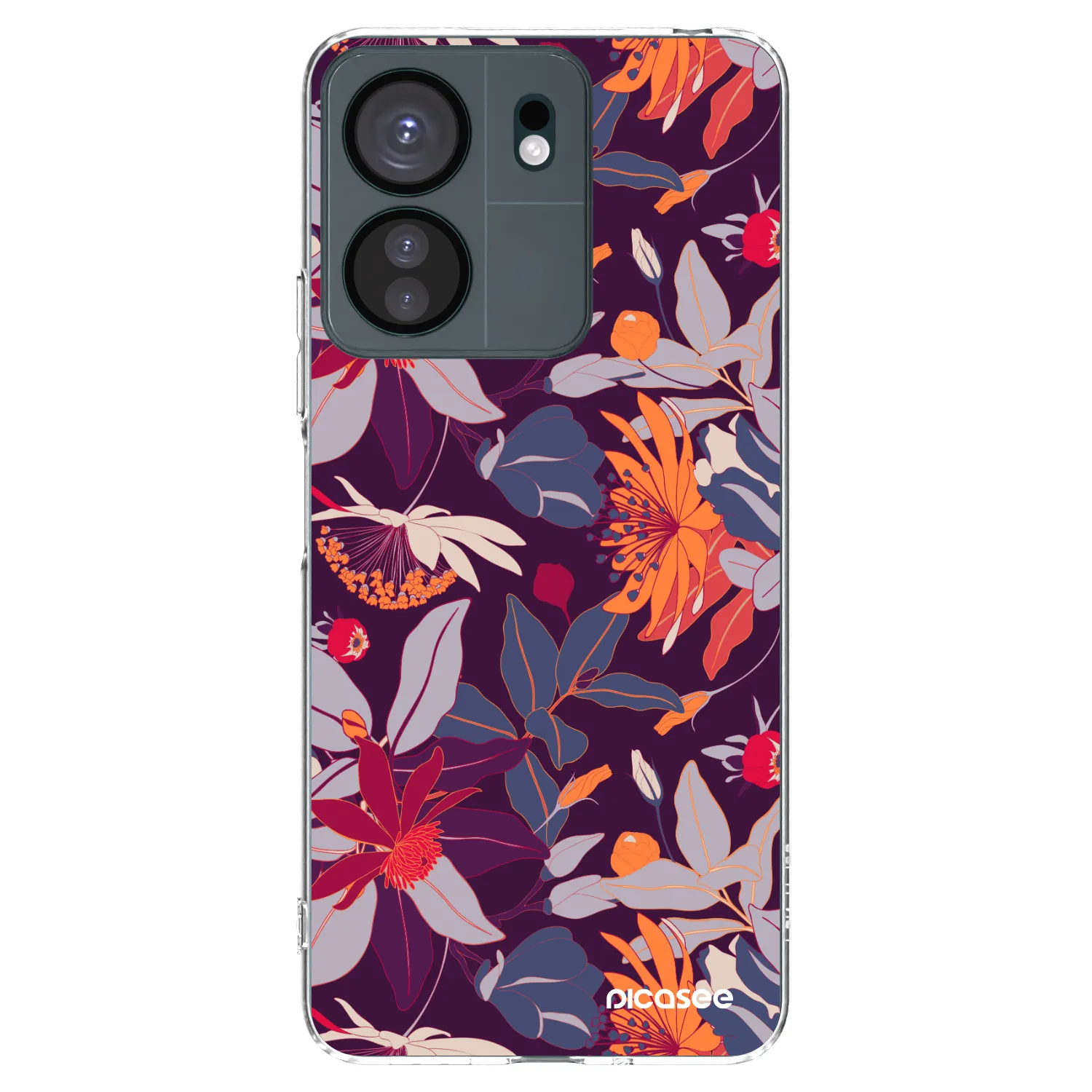 Picasee silikonski prozorni ovitek za Xiaomi Redmi 13C 4G - Purple Leaf
