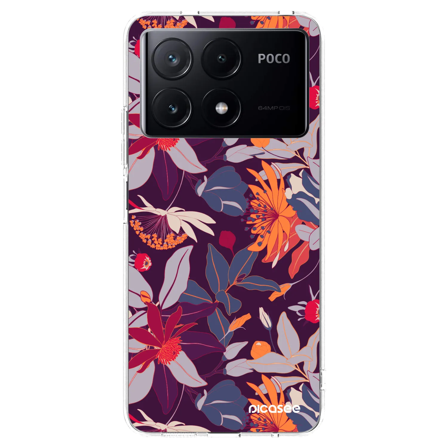 Picasee silikonski prozorni ovitek za Xiaomi Poco X6 Pro - Purple Leaf