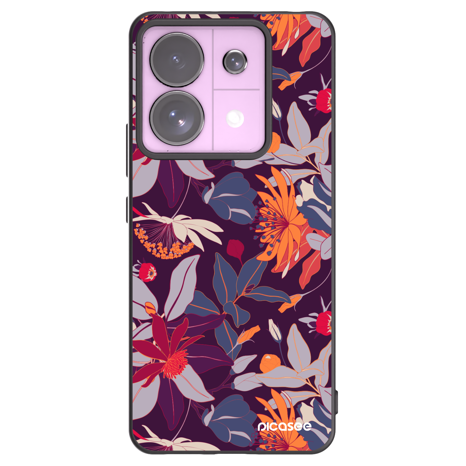 Picasee silikonski črni ovitek za Xiaomi Redmi Note 13 Pro 5G - Purple Leaf
