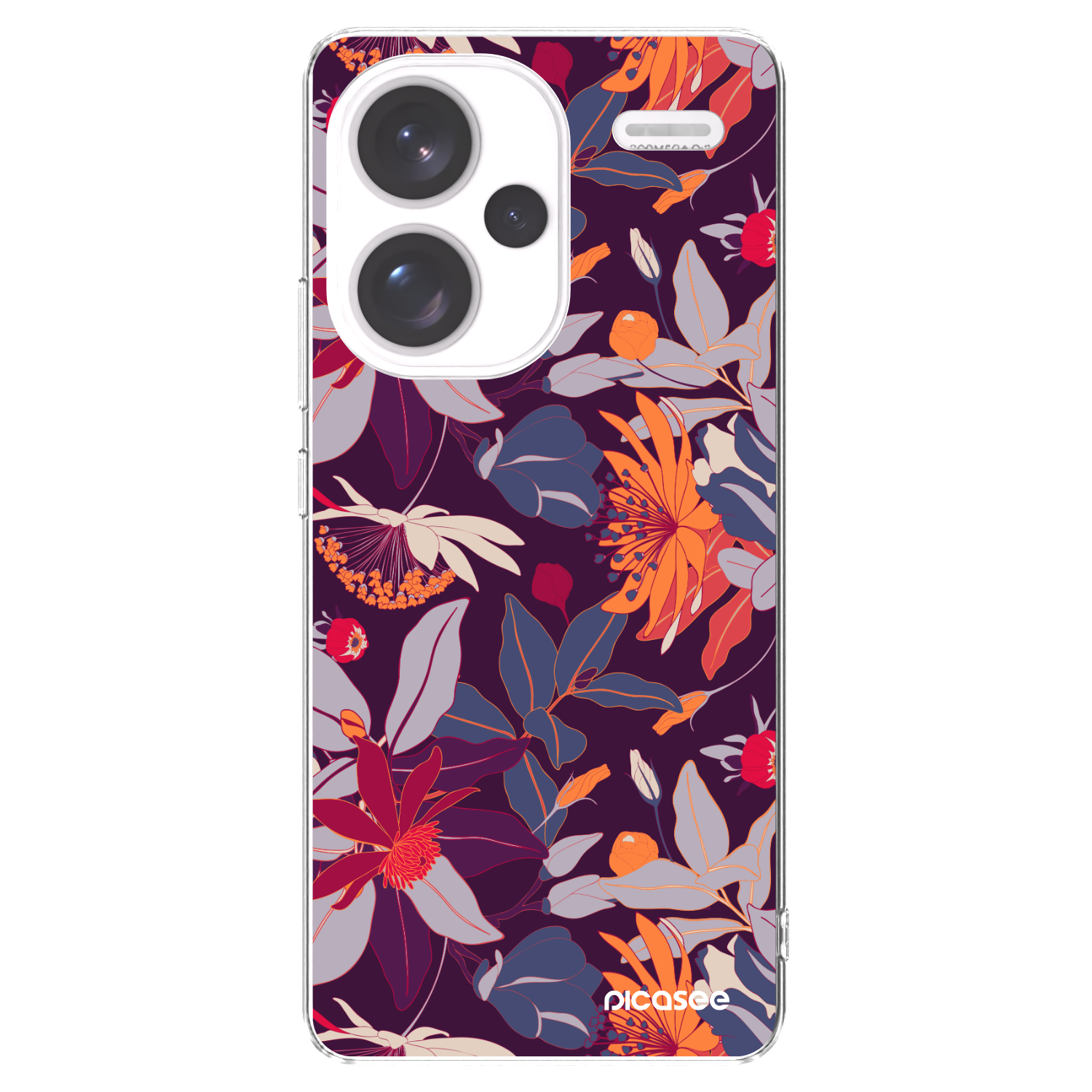 Picasee silikonski prozorni ovitek za Xiaomi Redmi Note 13 Pro+ 5G - Purple Leaf