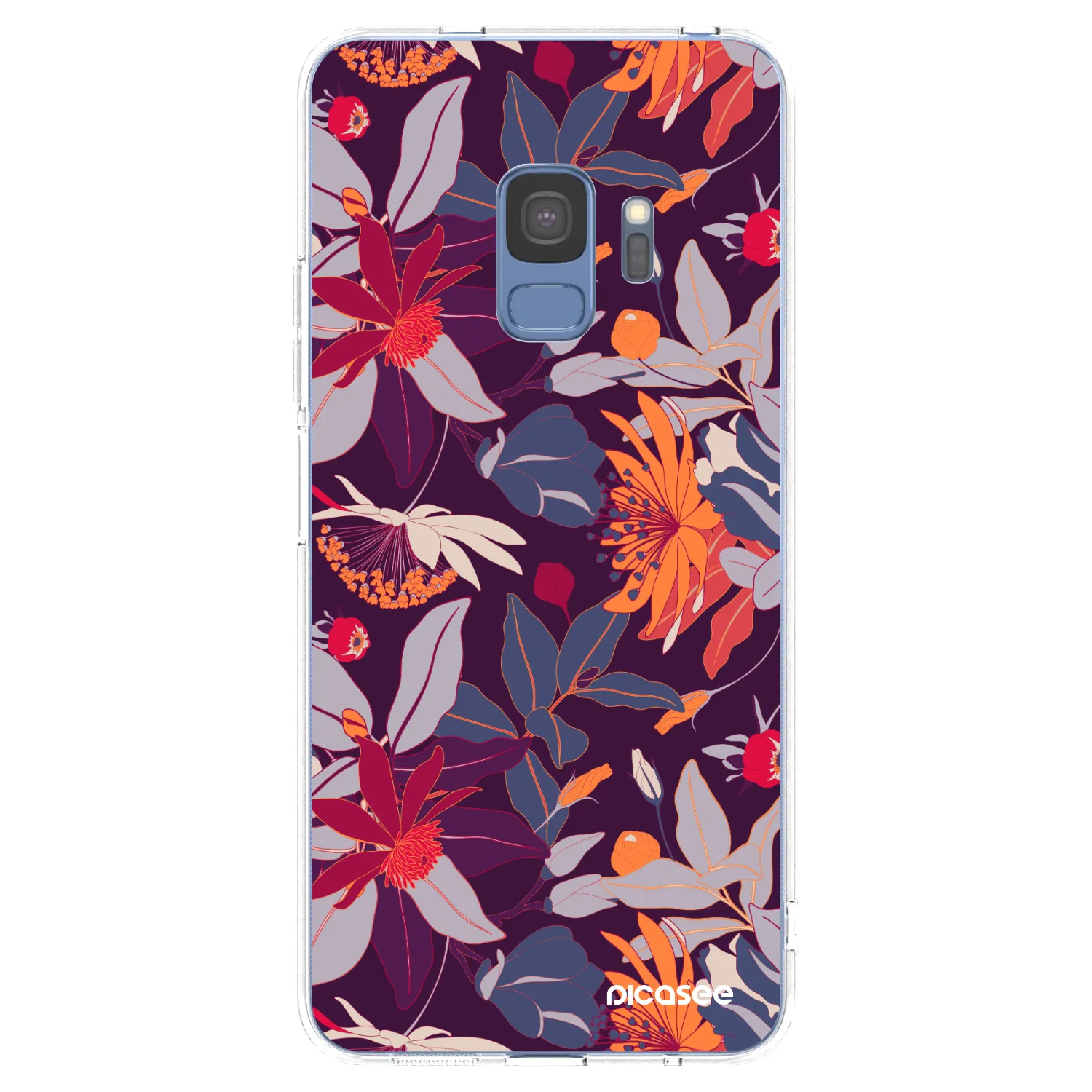 Picasee silikonski prozorni ovitek za Samsung Galaxy S9 G960F - Purple Leaf