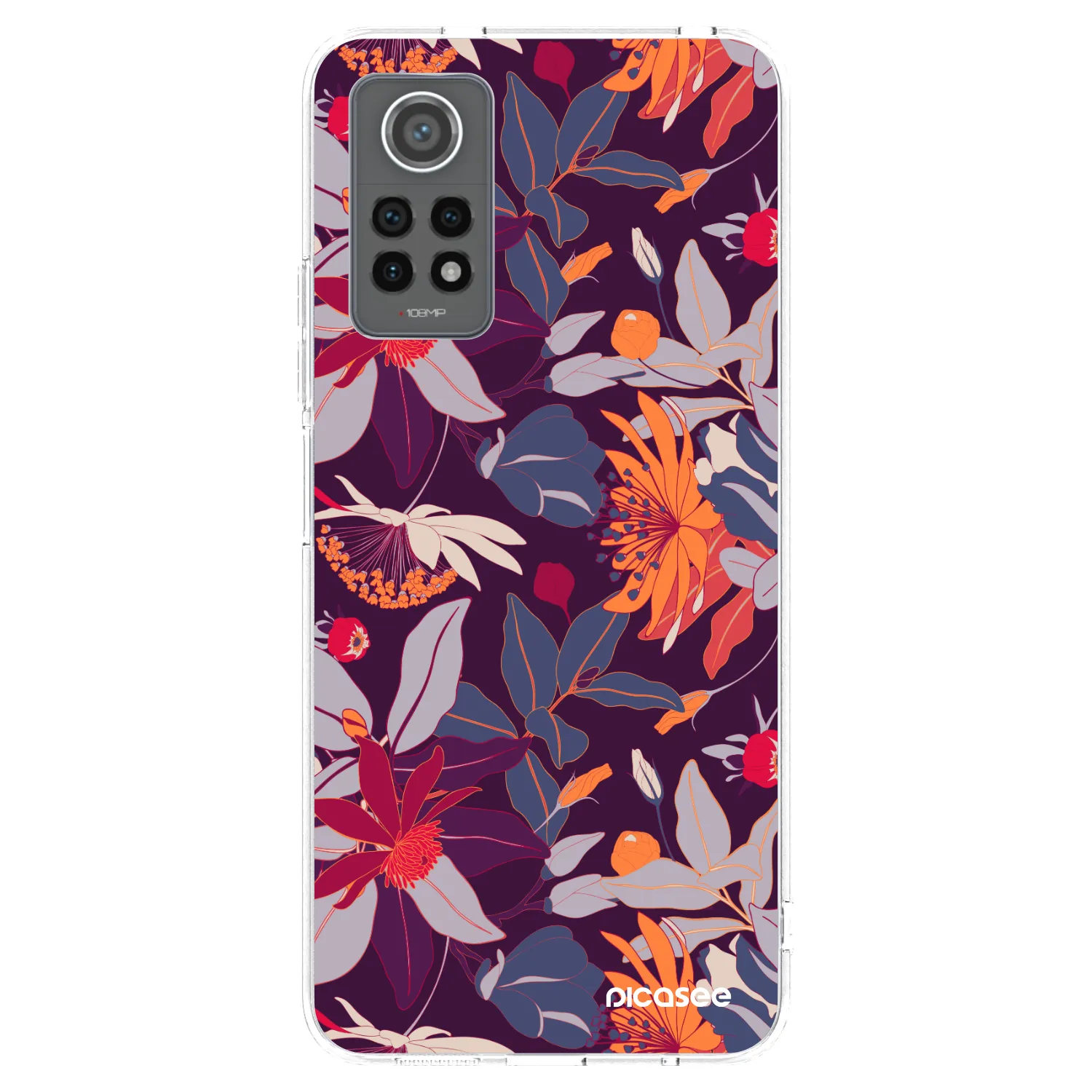 Picasee silikonski prozorni ovitek za Xiaomi Redmi Note 12 Pro 4G - Purple Leaf