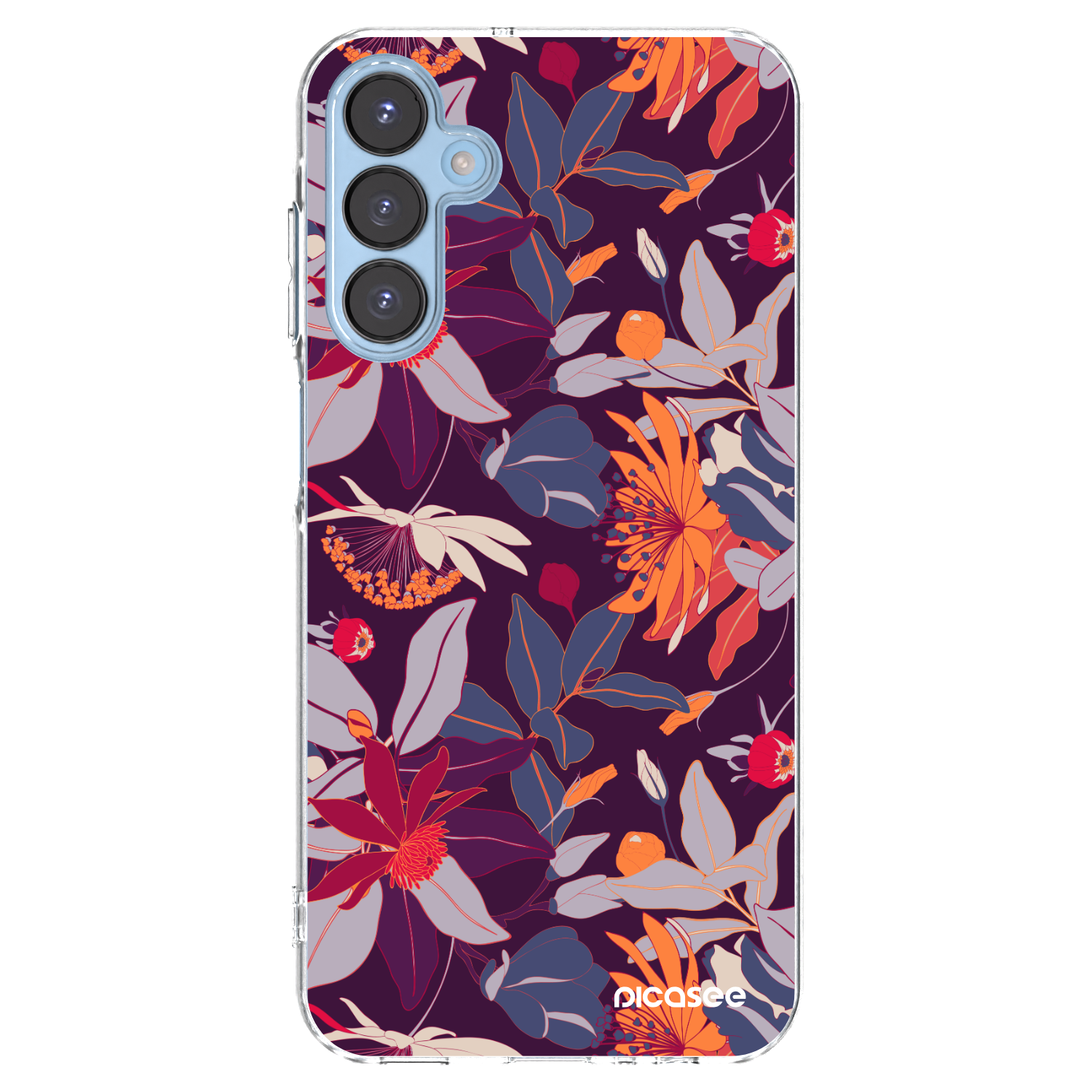 Picasee silikonski prozorni ovitek za Samsung Galaxy A15 A156B 5G - Purple Leaf