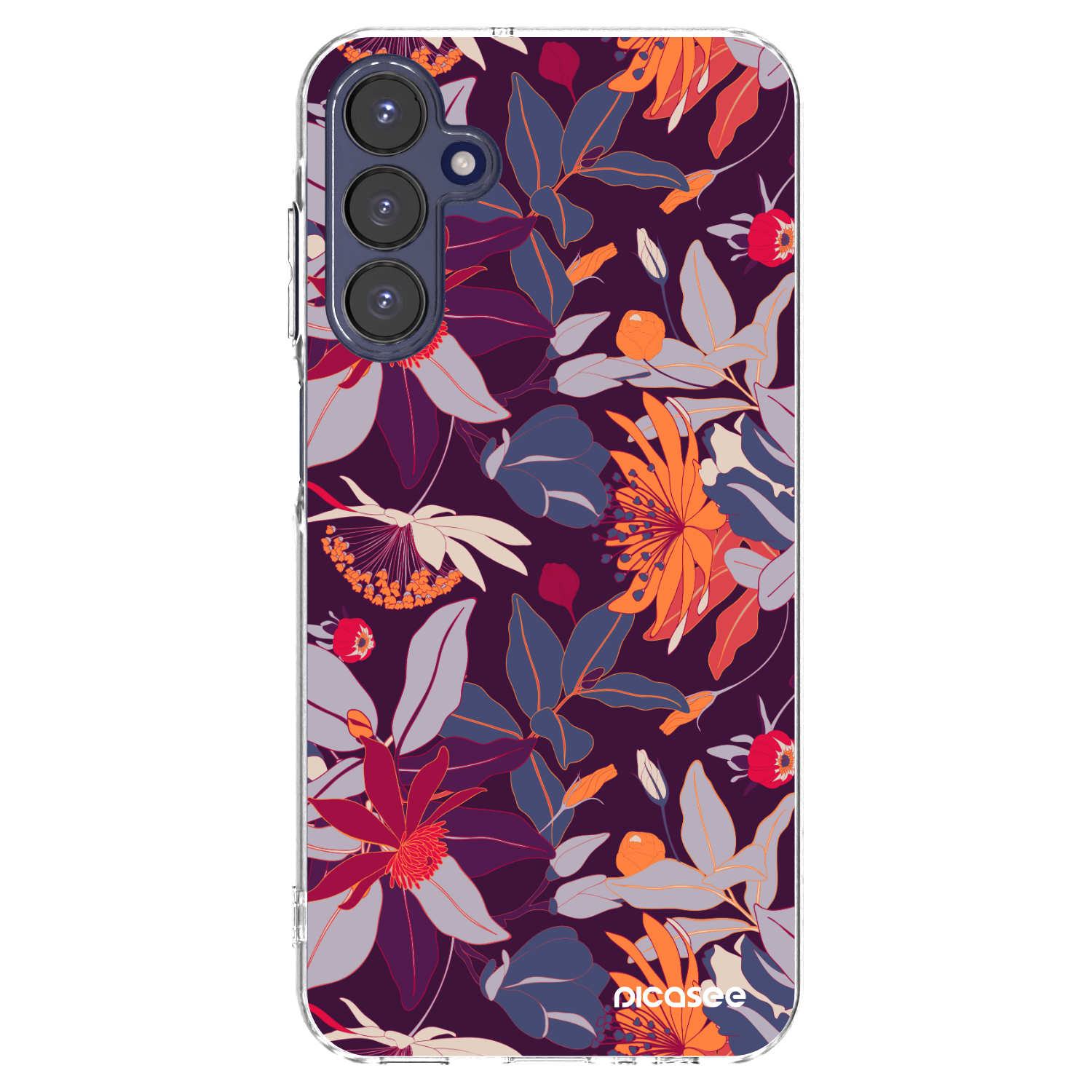 Picasee silikonski prozorni ovitek za Samsung Galaxy A15 A155F 4G - Purple Leaf