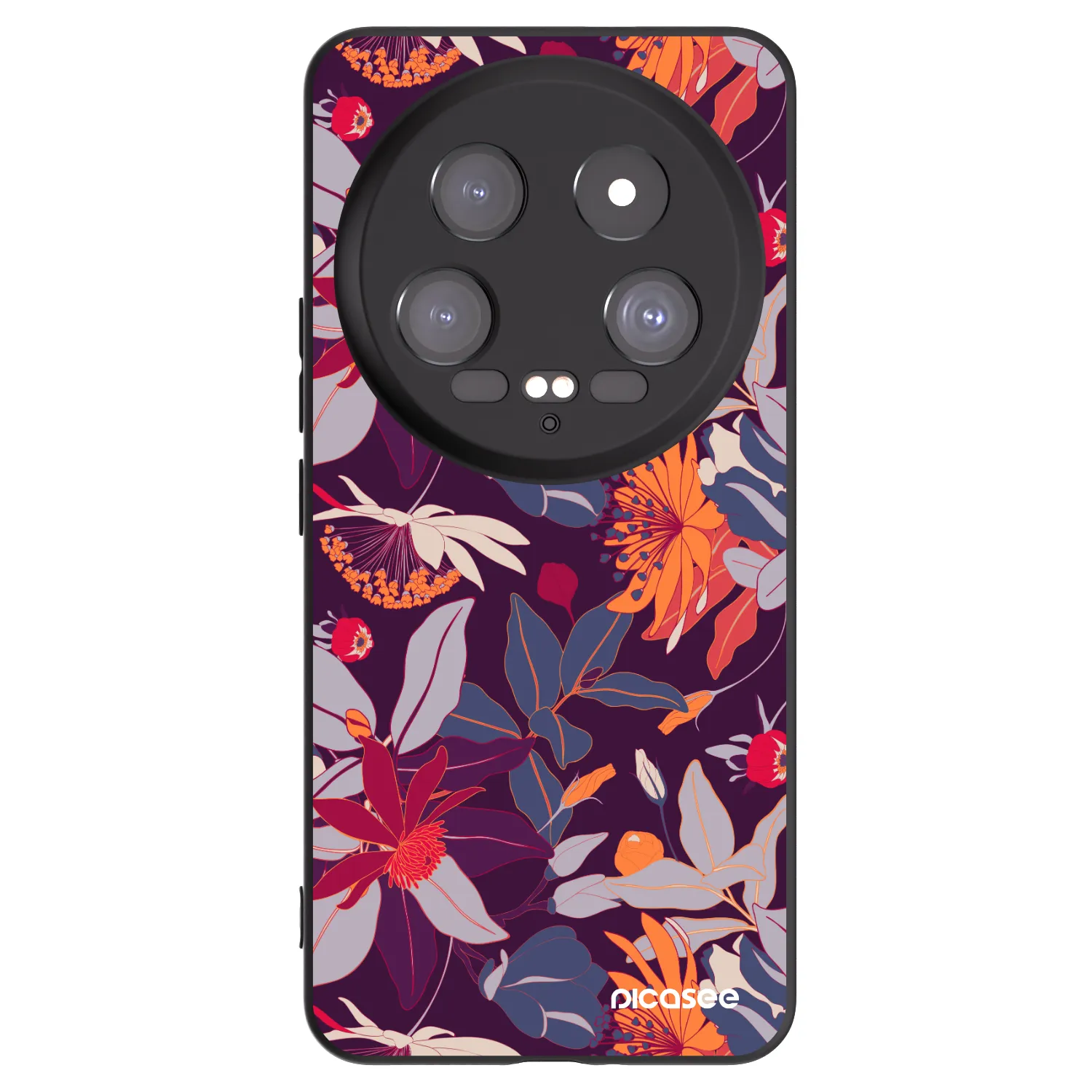 Picasee silikonski črni ovitek za Xiaomi 14 Ultra - Purple Leaf