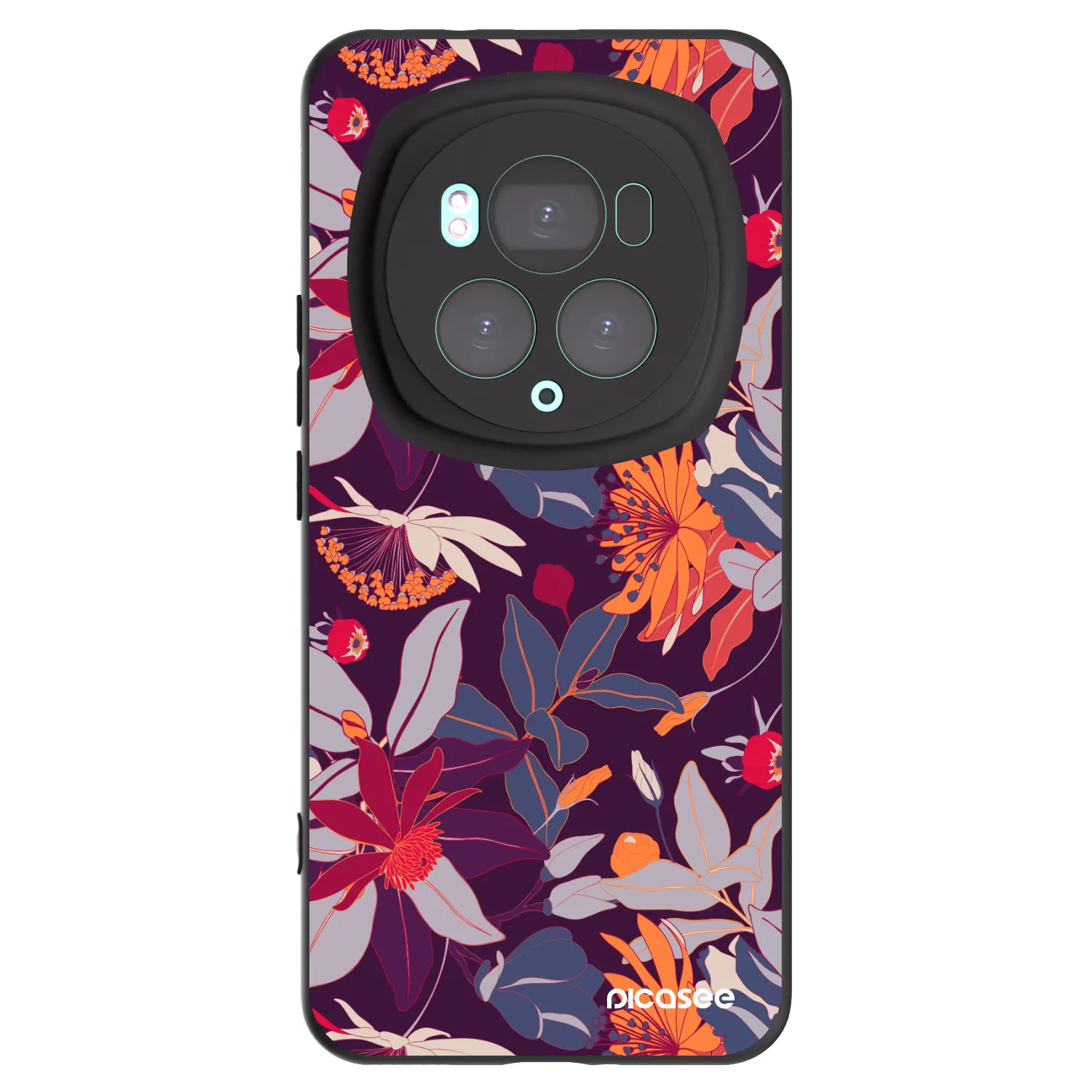 Picasee silikonski črni ovitek za Honor Magic6 Pro - Purple Leaf