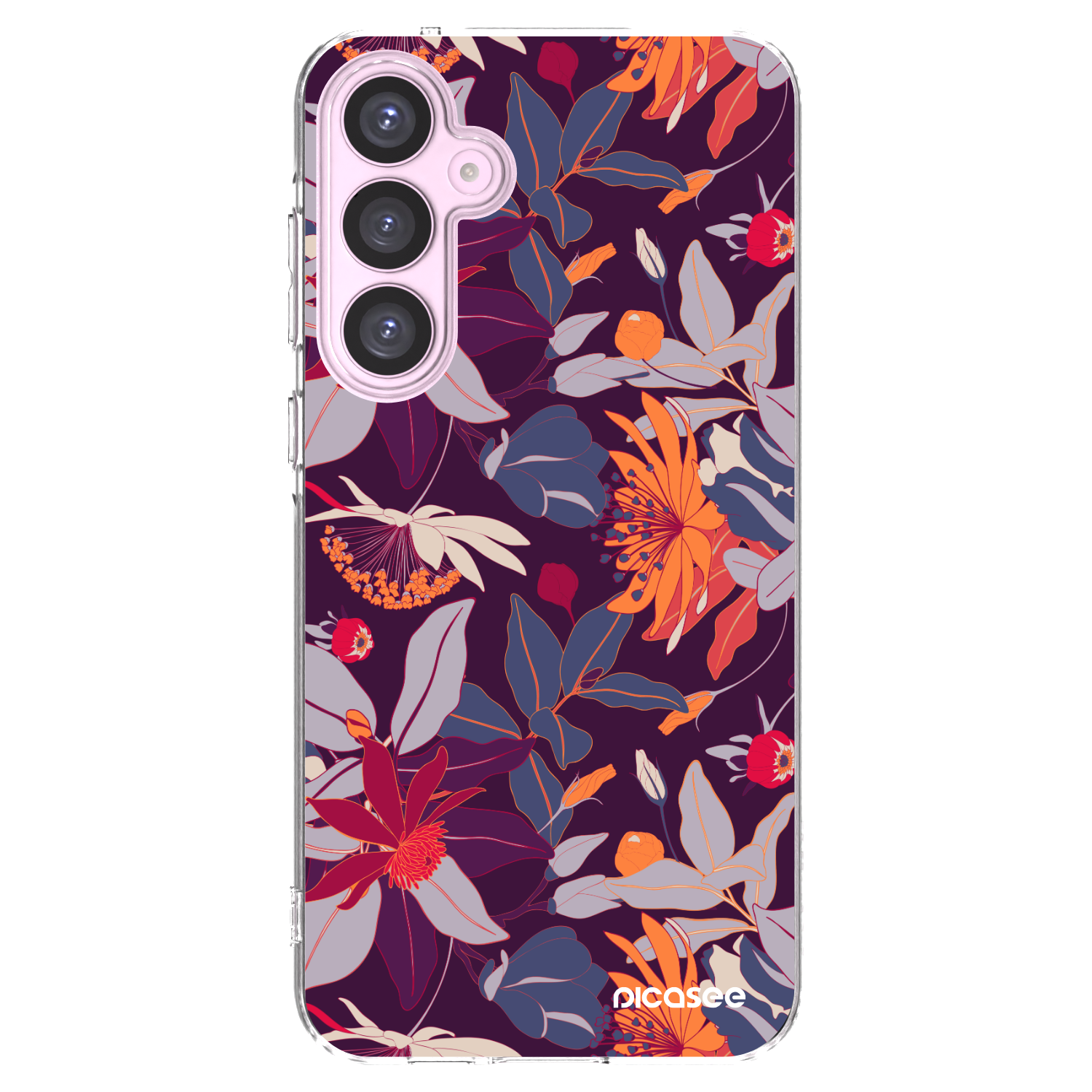 Picasee silikonski prozorni ovitek za Samsung Galaxy A55 5G A556B - Purple Leaf