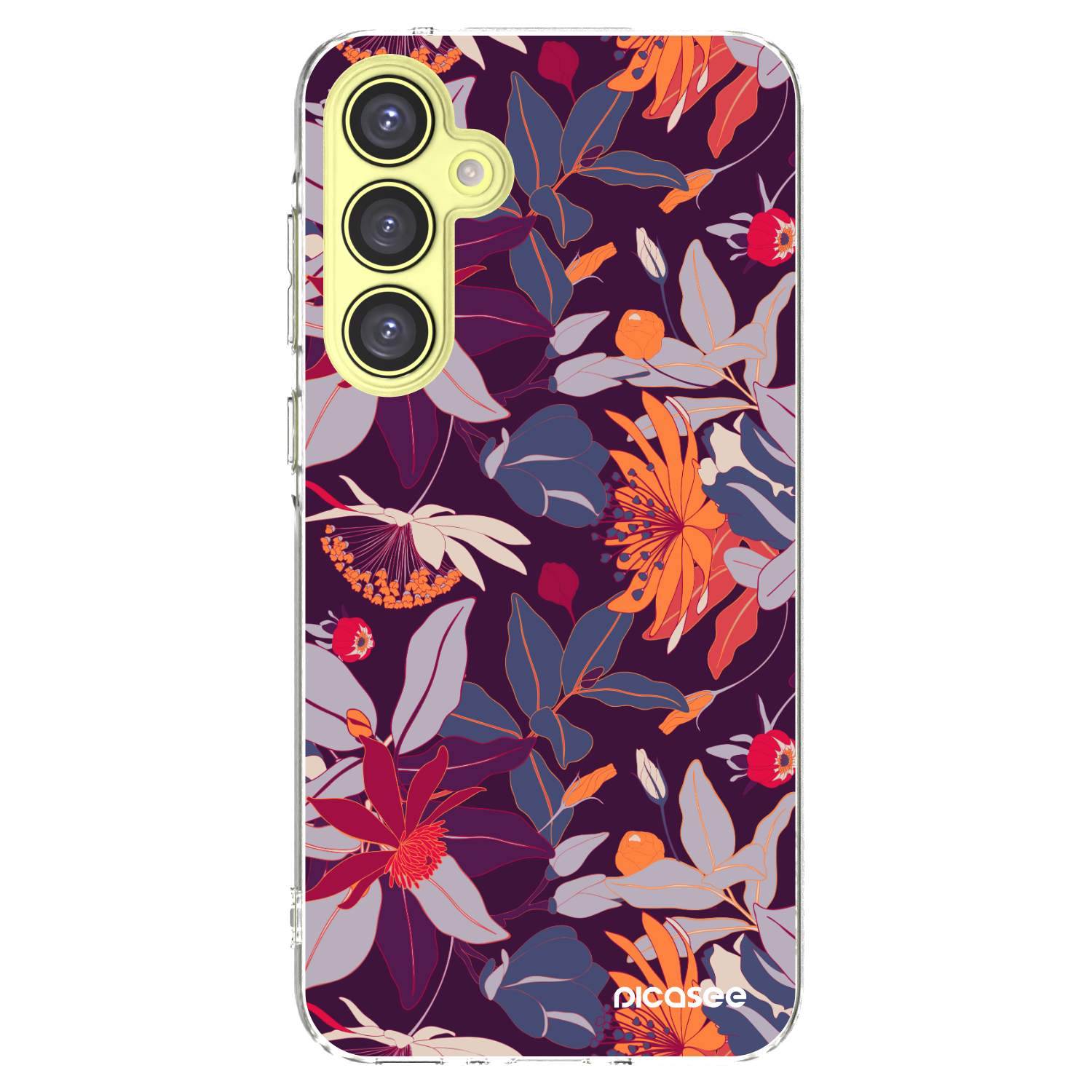 Picasee silikonski prozorni ovitek za Samsung Galaxy A35 5G A356B - Purple Leaf