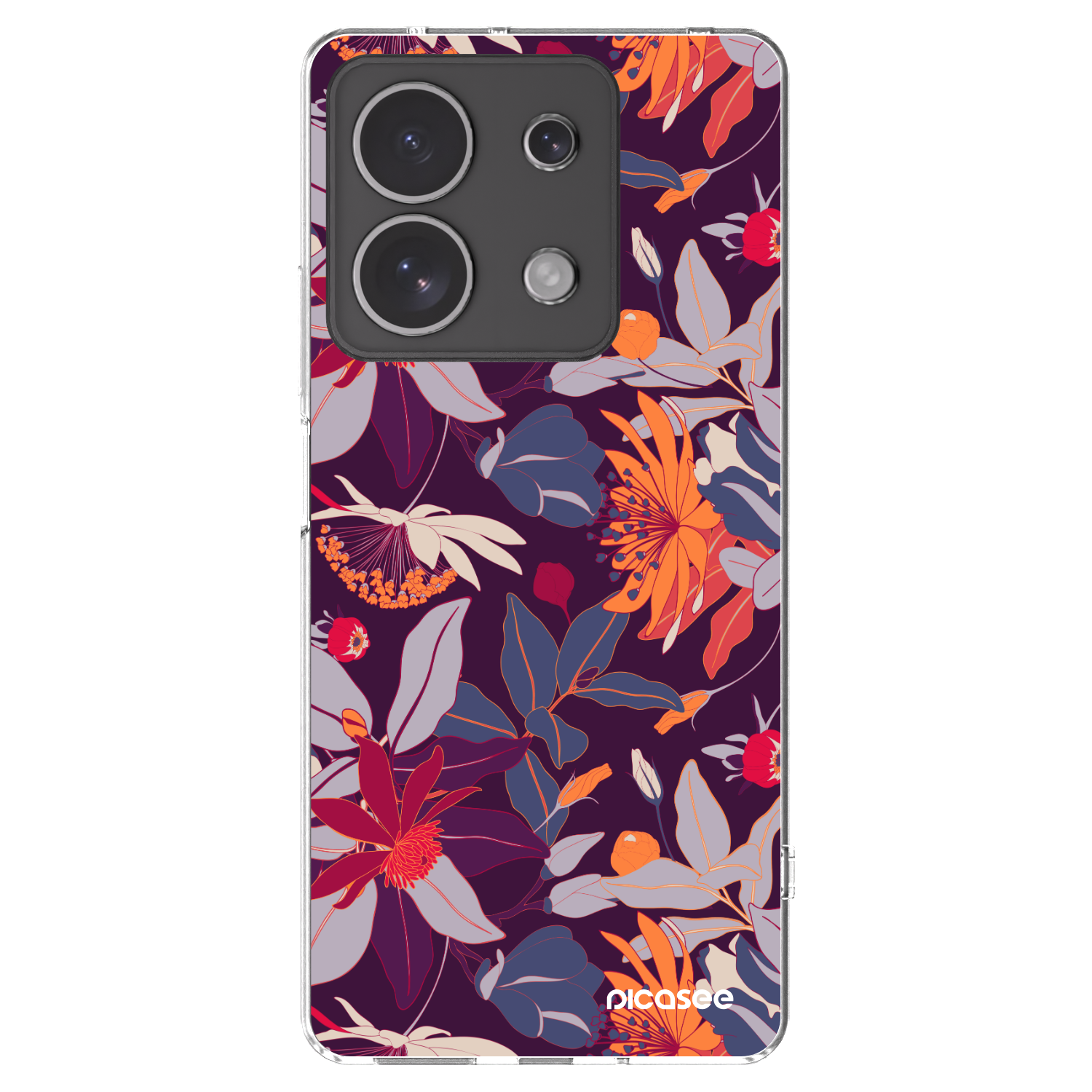 Picasee silikonski prozorni ovitek za Xiaomi Redmi Note 13 4G - Purple Leaf