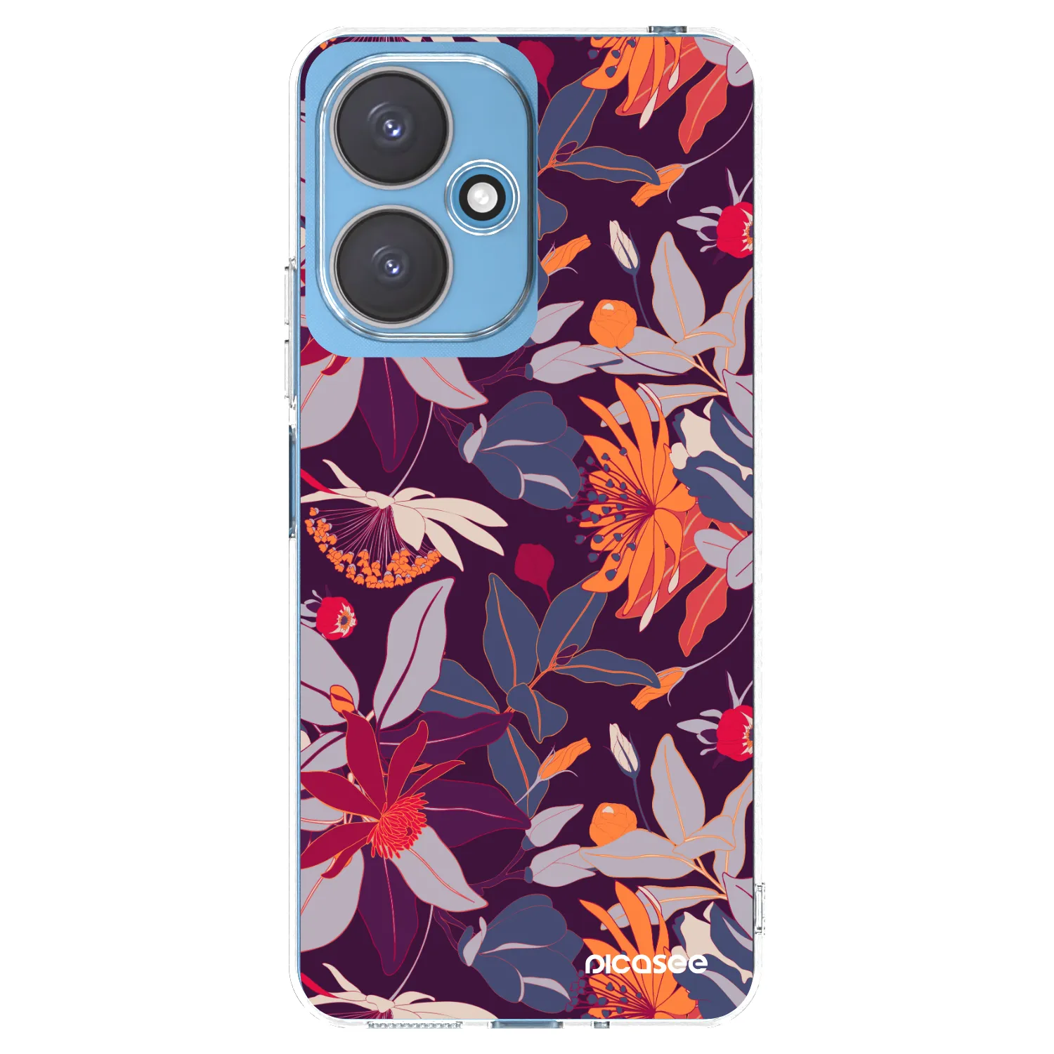 Picasee silikonski prozorni ovitek za Xiaomi Redmi 13C 5G - Purple Leaf