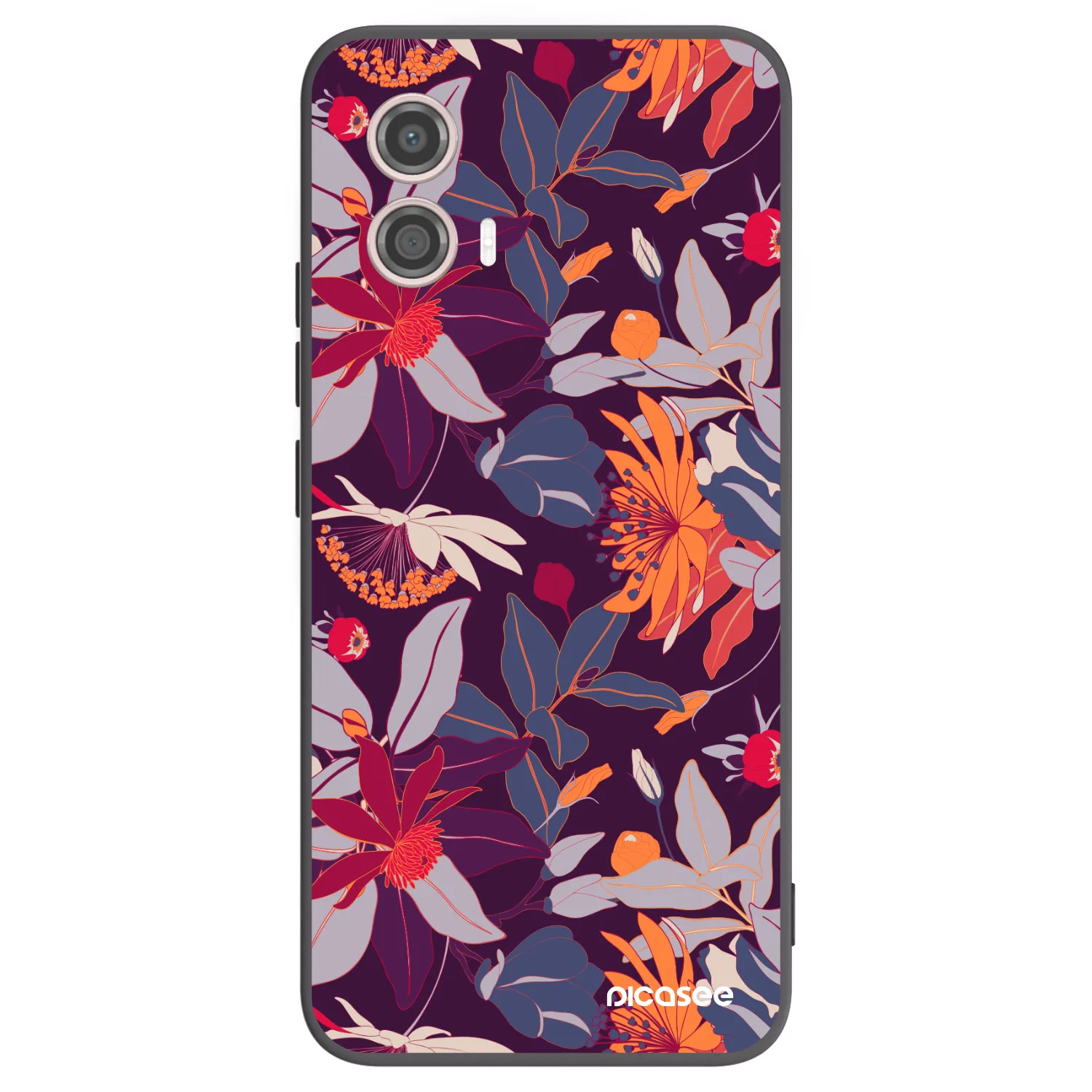 Picasee silikonski črni ovitek za Motorola Moto G53 5G - Purple Leaf