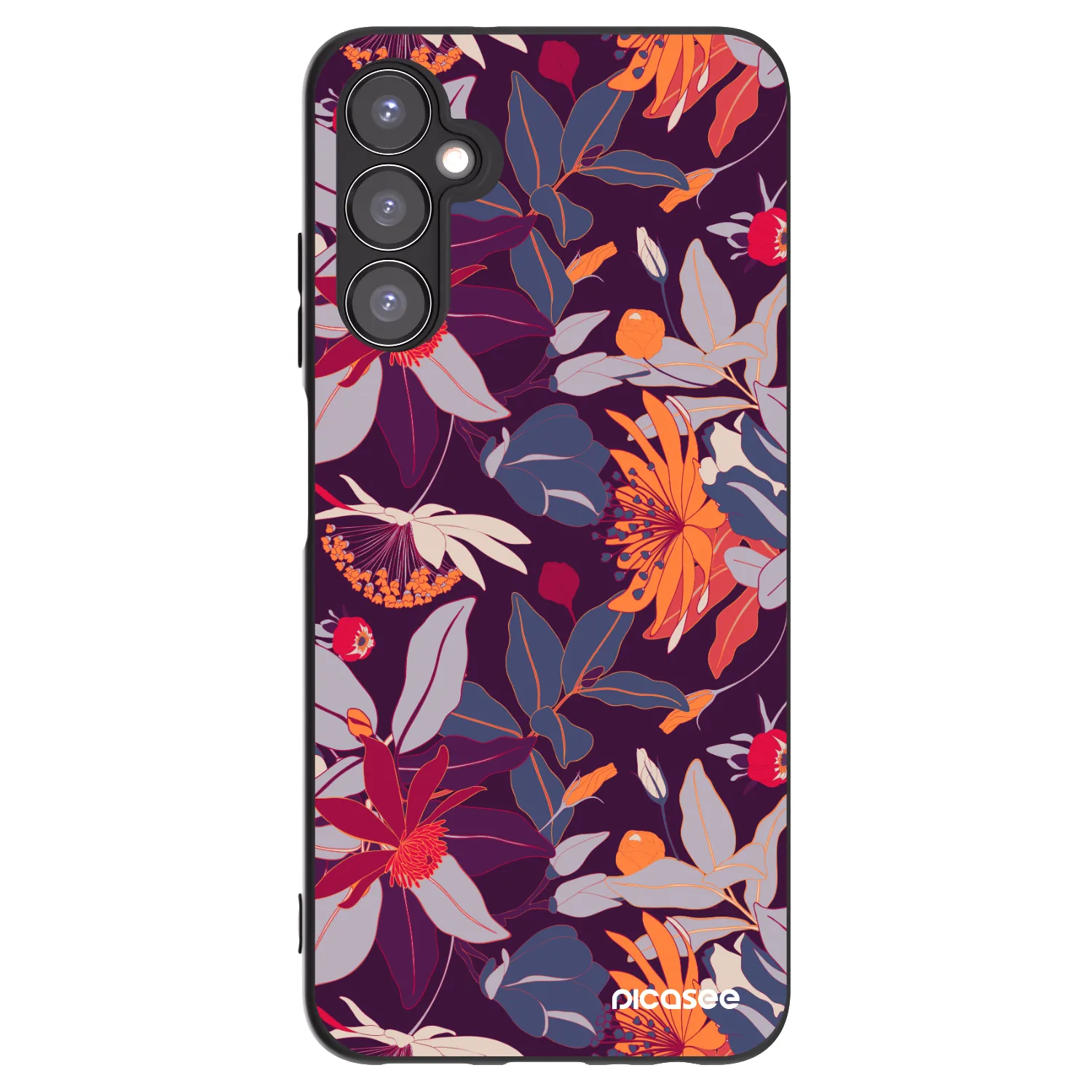 Picasee silikonski črni ovitek za Samsung Galaxy A05s A057G - Purple Leaf