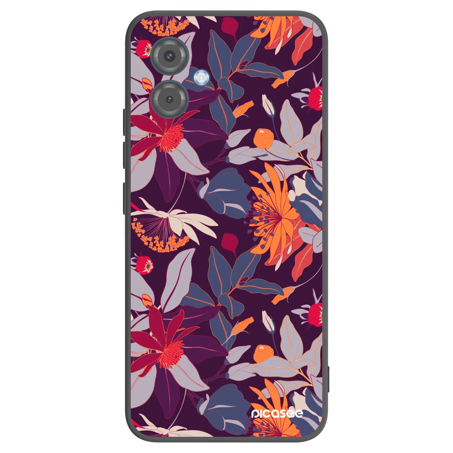 Picasee silikonski črni ovitek za Motorola Moto G14 - Purple Leaf