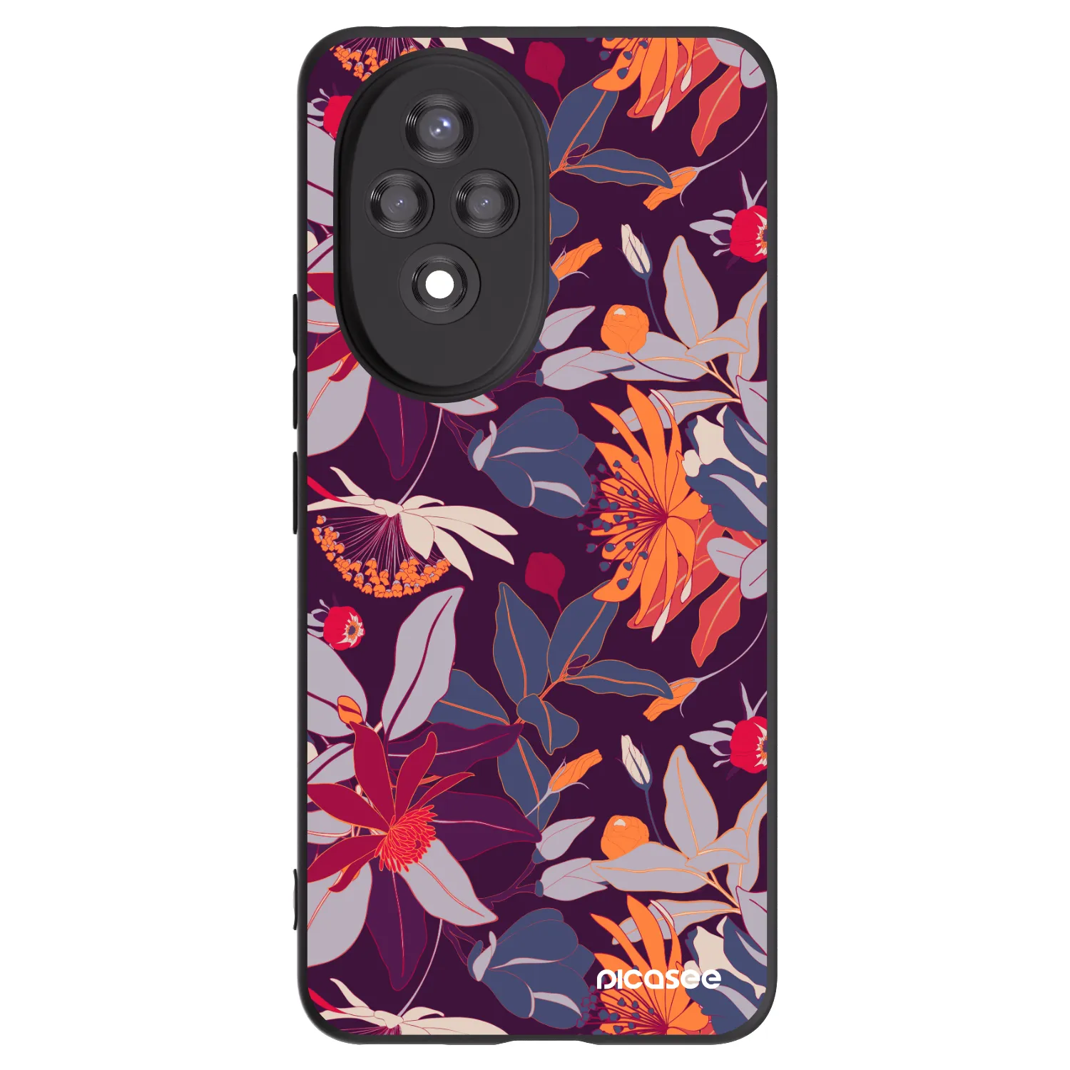 Picasee silikonski črni ovitek za Honor 200 5G - Purple Leaf