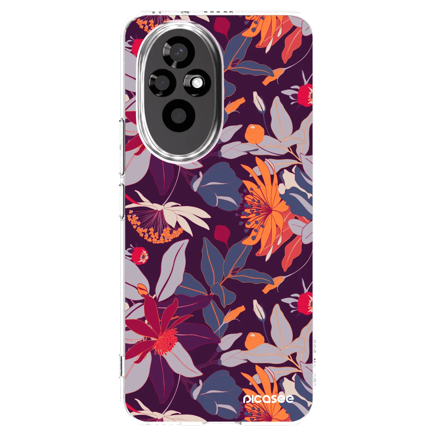 Picasee silikonski prozorni ovitek za Honor 200 5G - Purple Leaf