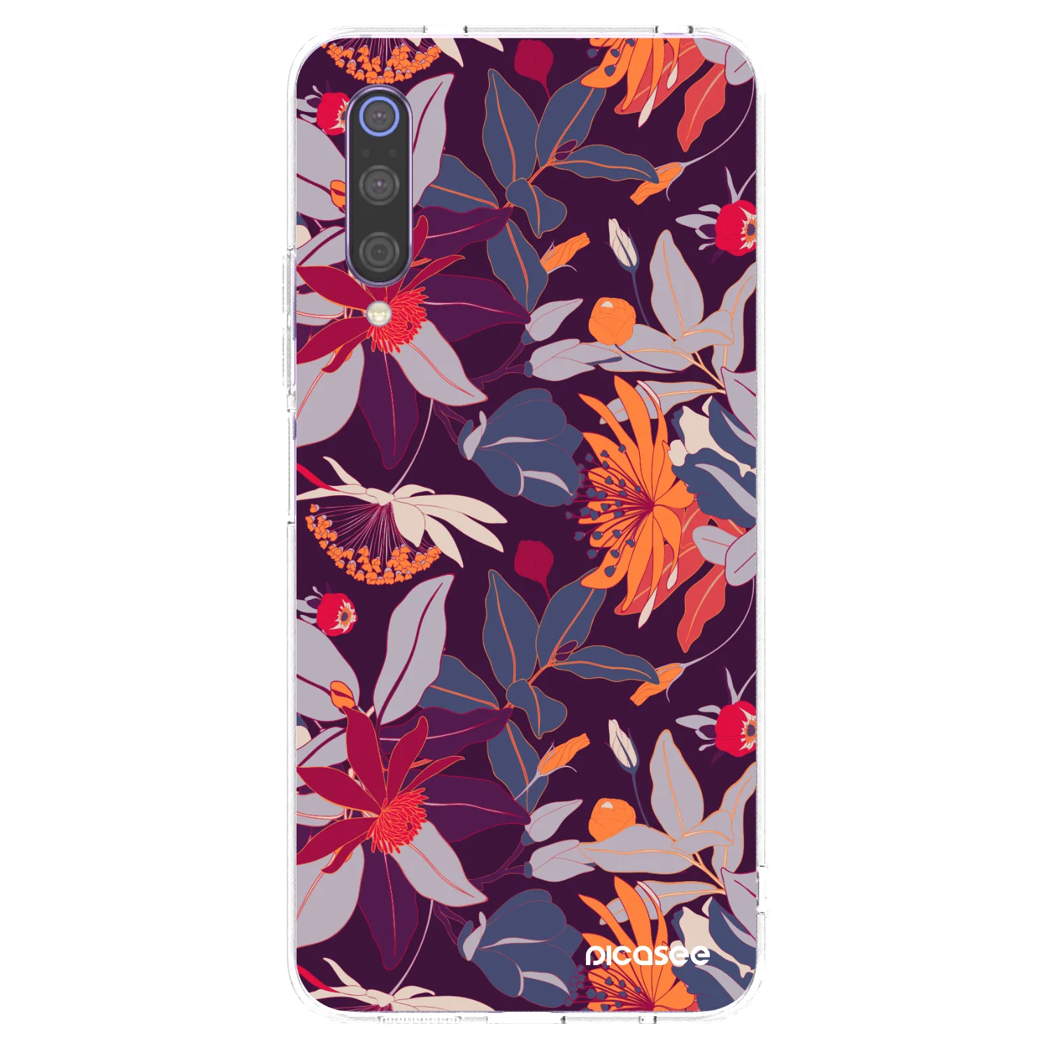 Picasee silikonski prozorni ovitek za Xiaomi Mi 9 - Purple Leaf