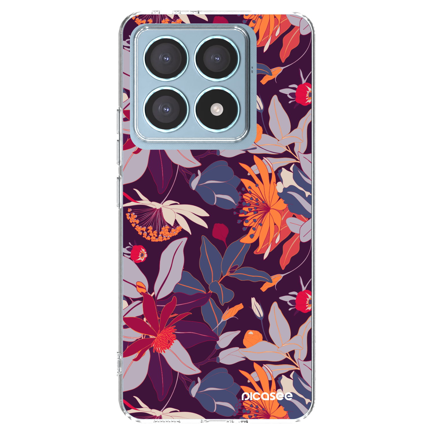 Picasee silikonski prozorni ovitek za Xiaomi 14T Pro - Purple Leaf