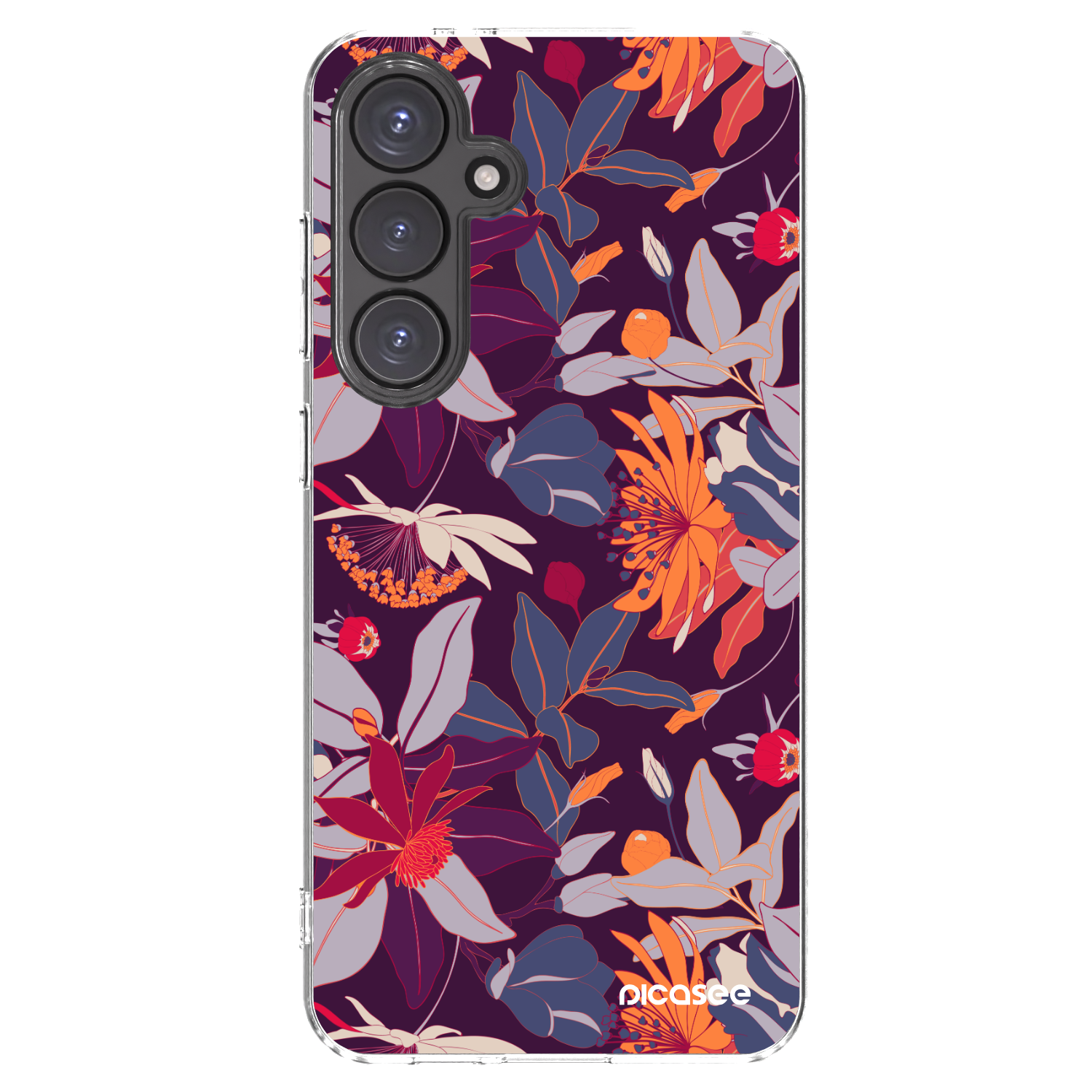 Picasee silikonski prozorni ovitek za Samsung Galaxy S24 FE S721B - Purple Leaf