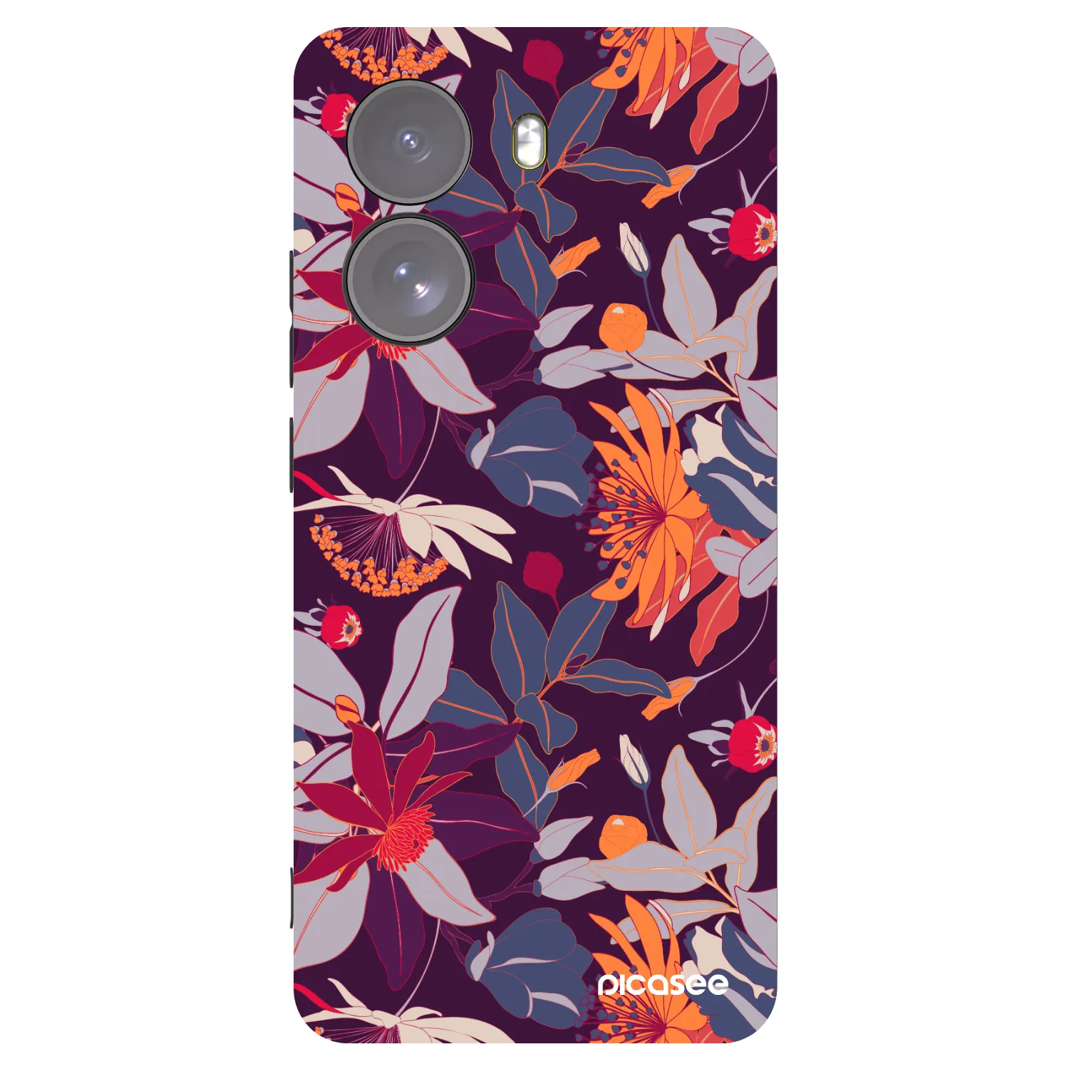 Picasee silikonski črni ovitek za Xiaomi Poco X7 - Purple Leaf