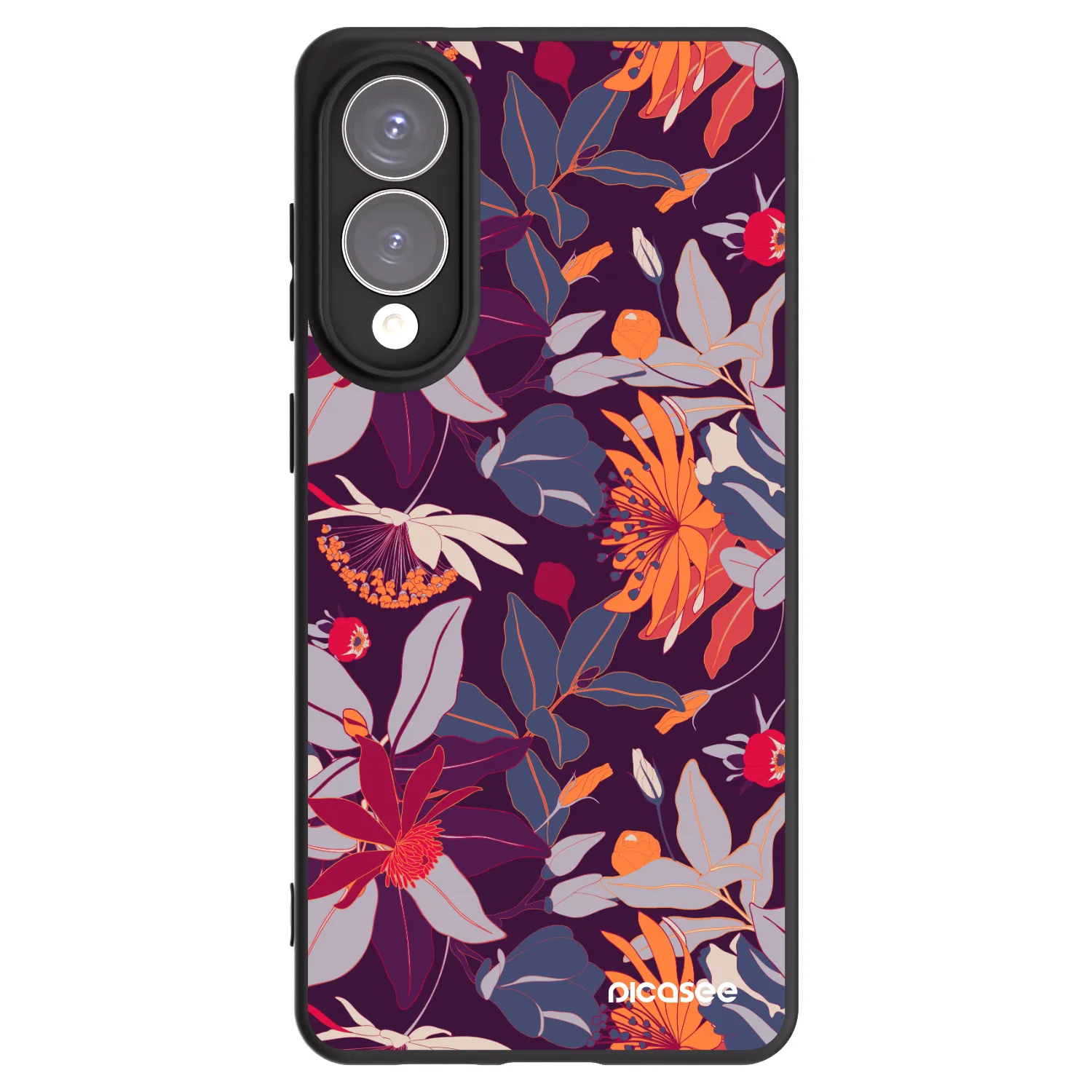 Picasee silikonski črni ovitek za Samsung Galaxy S25 Edge 5G - Purple Leaf