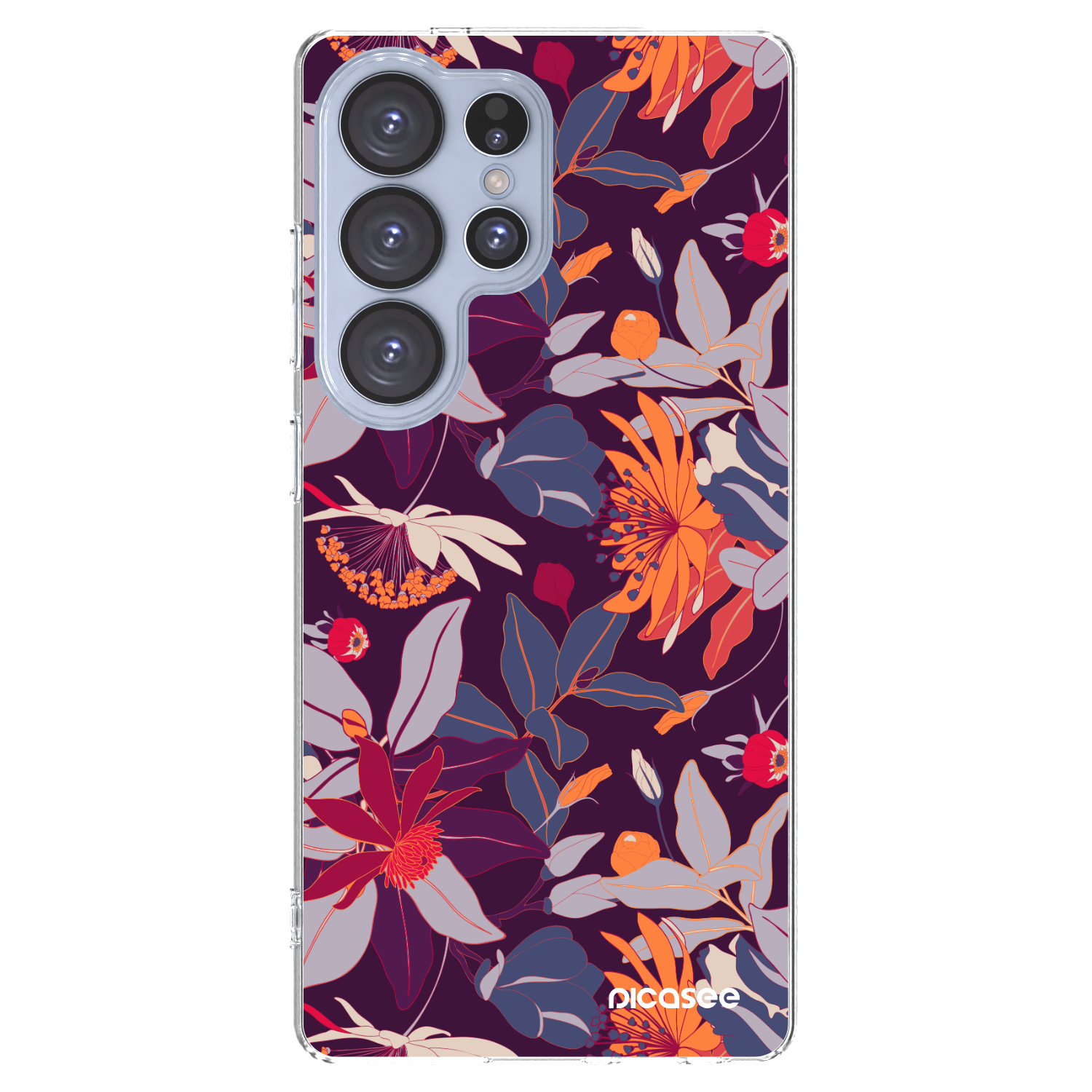 Picasee silikonski prozorni ovitek za Samsung Galaxy S25 Ultra 5G - Purple Leaf