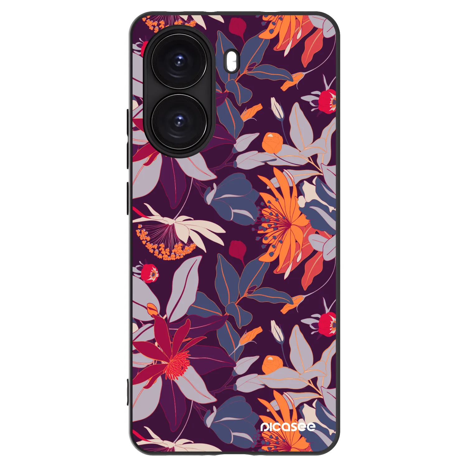Picasee silikonski črni ovitek za Xiaomi Poco X7 Pro 5G - Purple Leaf