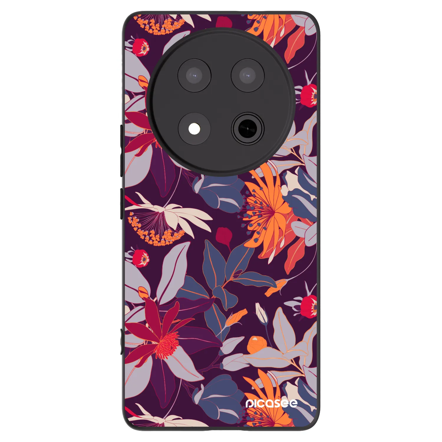 Picasee silikonski črni ovitek za Honor Magic7 Lite 5G - Purple Leaf