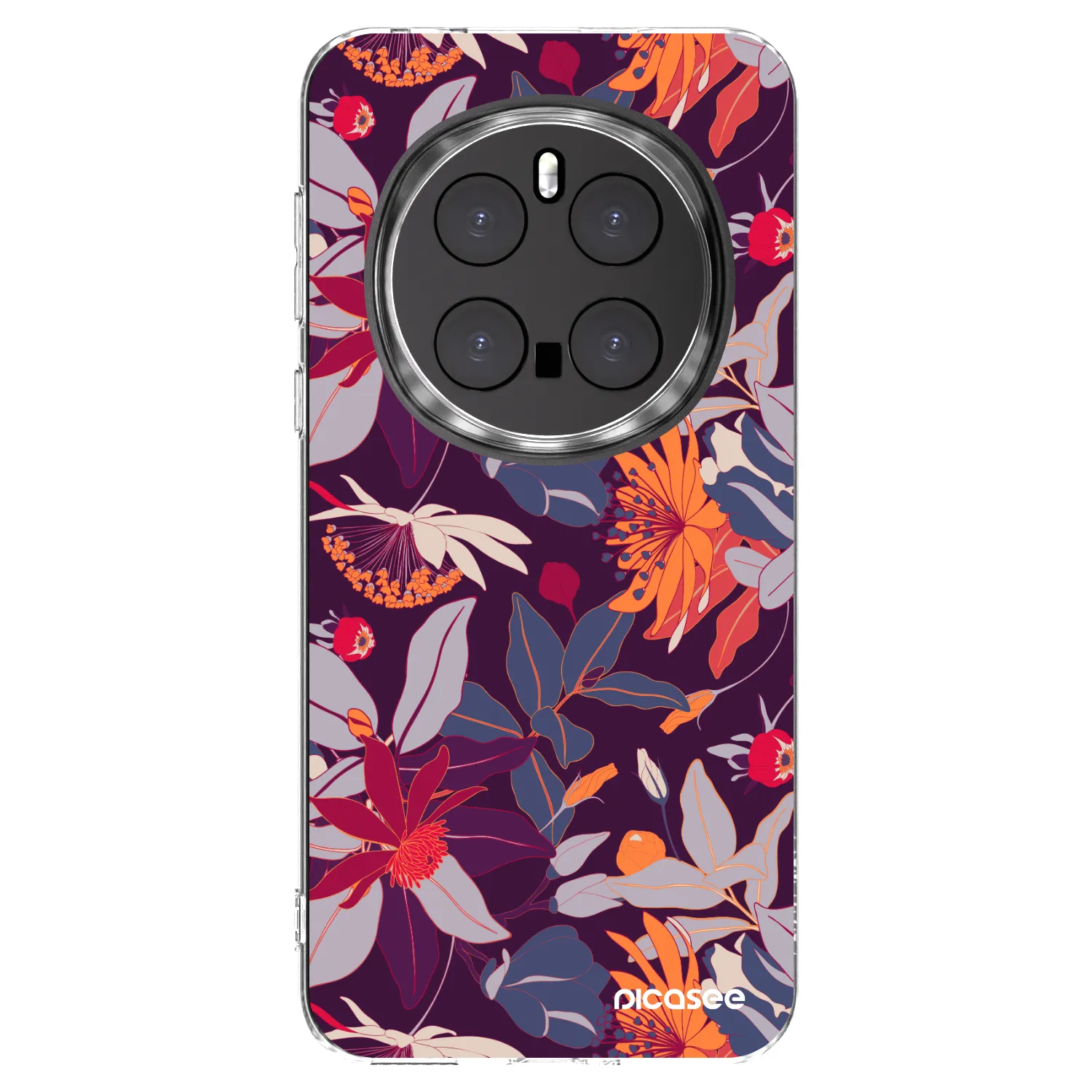 Picasee silikonski prozorni ovitek za Honor Magic7 Pro 5G - Purple Leaf
