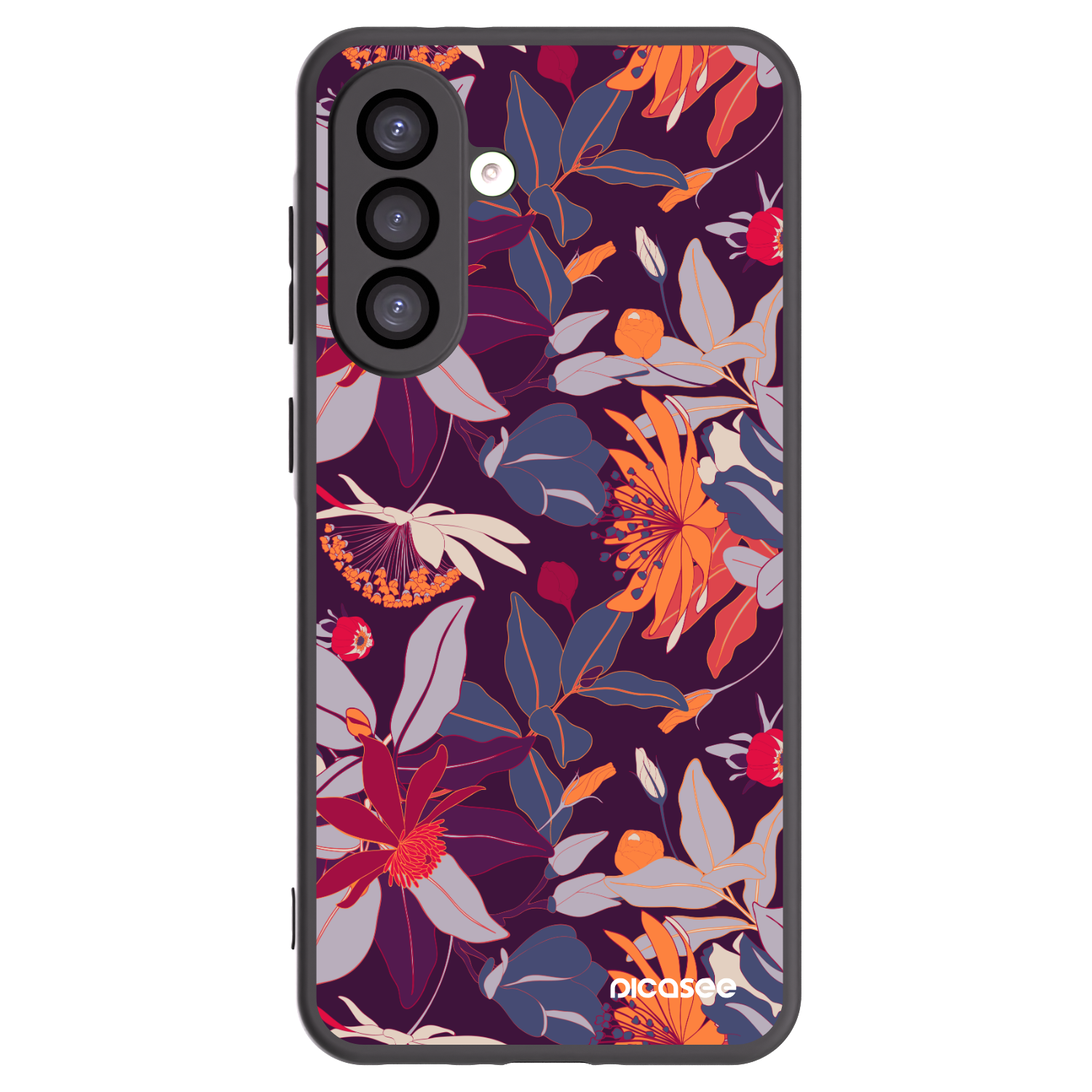 Picasee silikonski črni ovitek za Samsung Galaxy A26 5G A266B - Purple Leaf