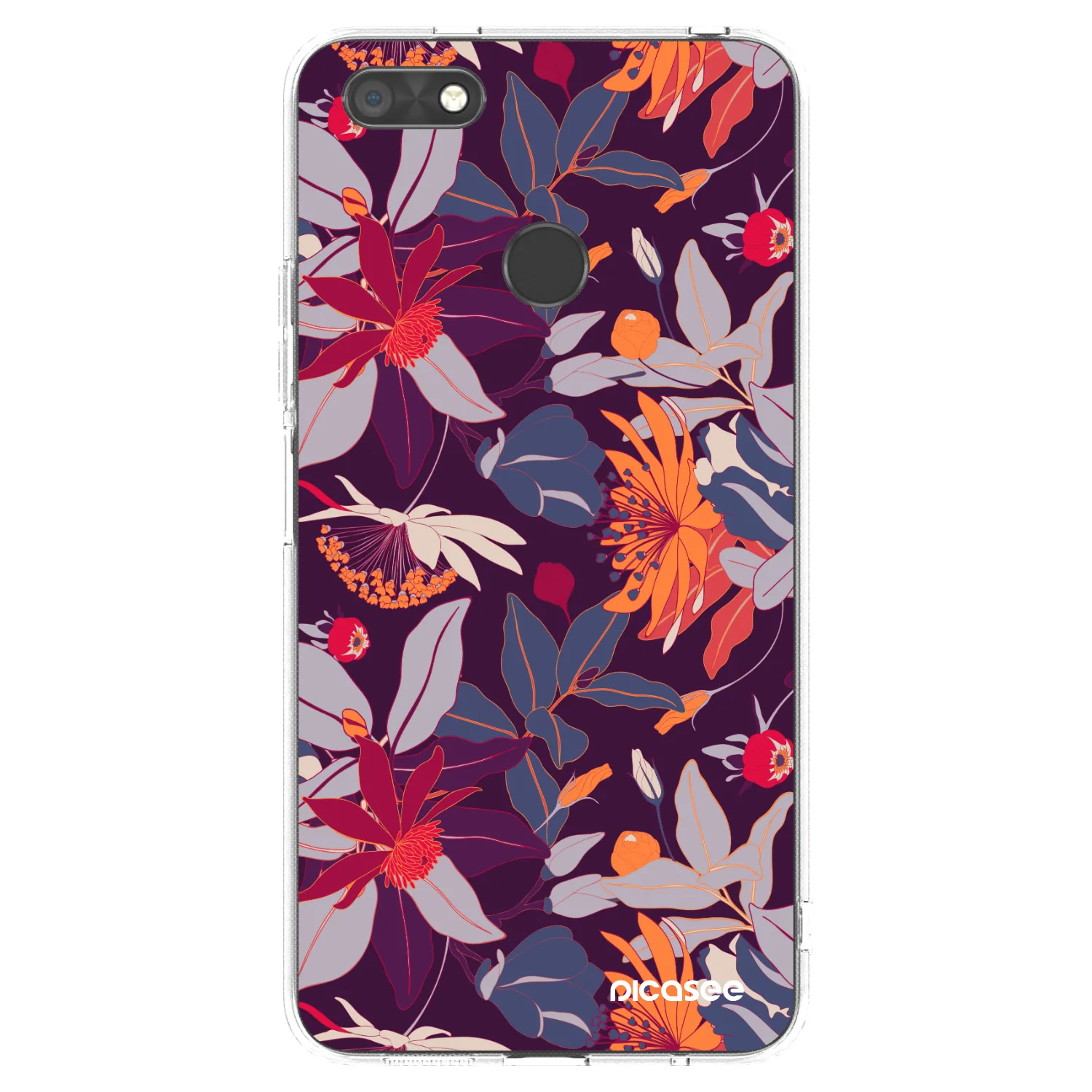 Picasee silikonski prozorni ovitek za Huawei P9 Lite Mini - Purple Leaf