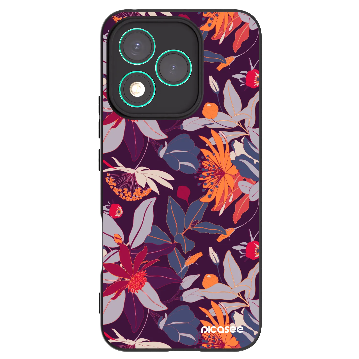 Picasee silikonski črni ovitek za Honor 400 Lite 5G - Purple Leaf