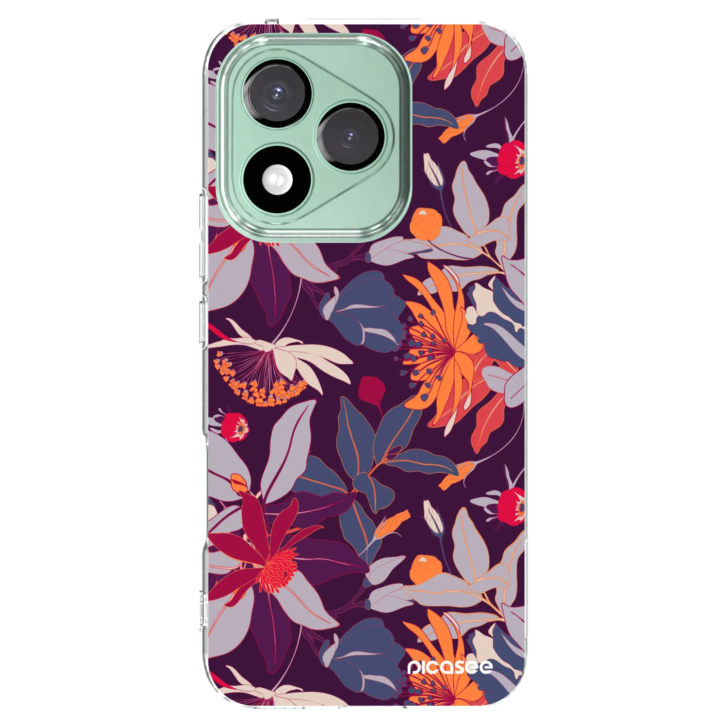 Picasee silikonski prozorni ovitek za Honor 400 Lite 5G - Purple Leaf