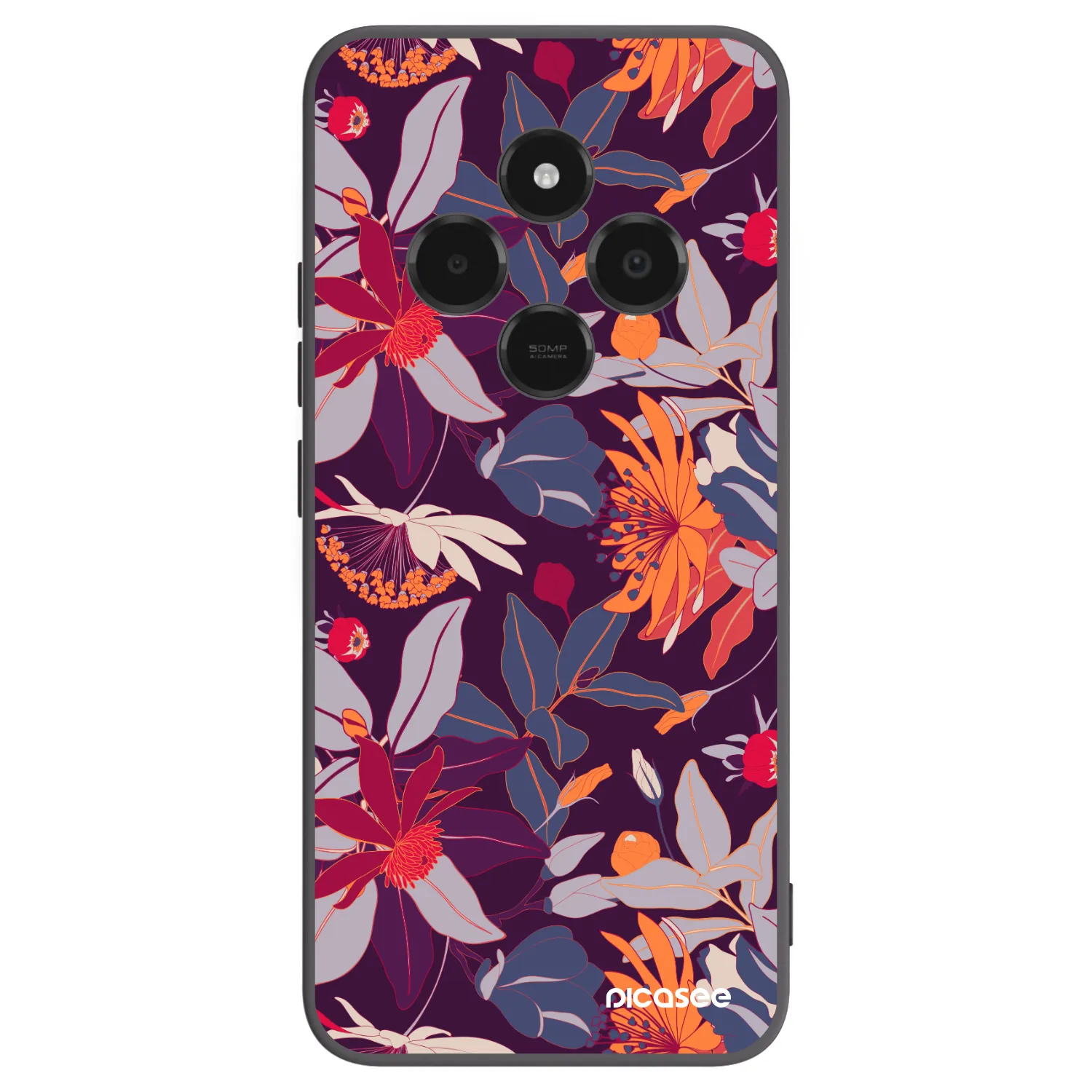 Picasee silikonski črni ovitek za Xiaomi Poco C75 - Purple Leaf