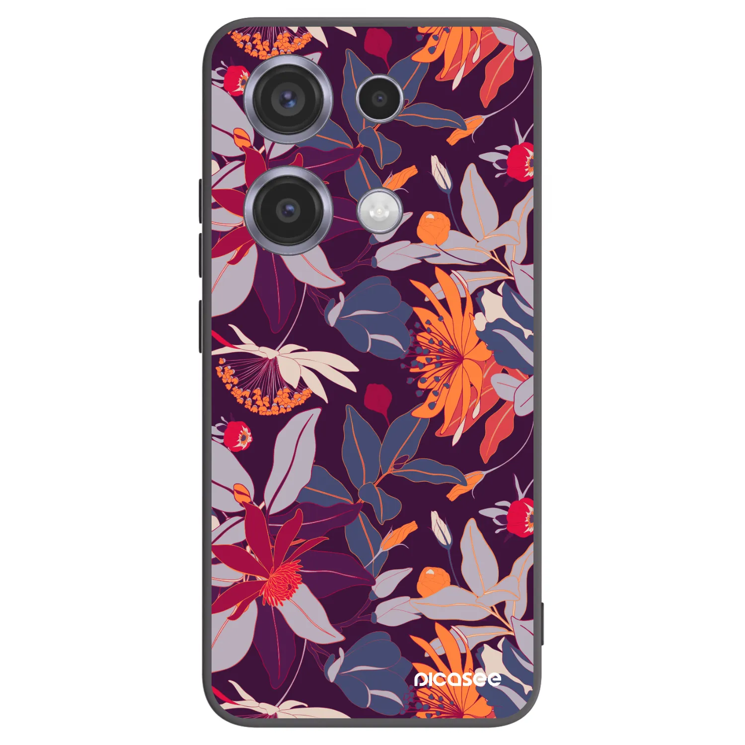 Picasee silikonski črni ovitek za Xiaomi Redmi Note 14S - Purple Leaf